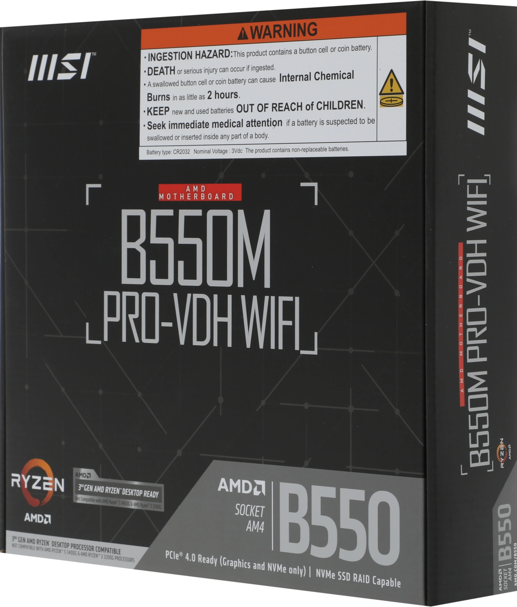 MSI B550M PRO-VDH WIFI {Soc-AM4 AMD B550 4xDDR4 mATX AC`97 8ch(7.1) GbLAN RAID+HDMI+DP}