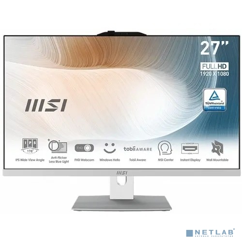 MSI Modern AM272P 12M-238XRU   [9S6-AF8212-238] White 27" {FHD i5-1240P/16Gb/512Gb SSD/Iris Xe/DOS/k+m}