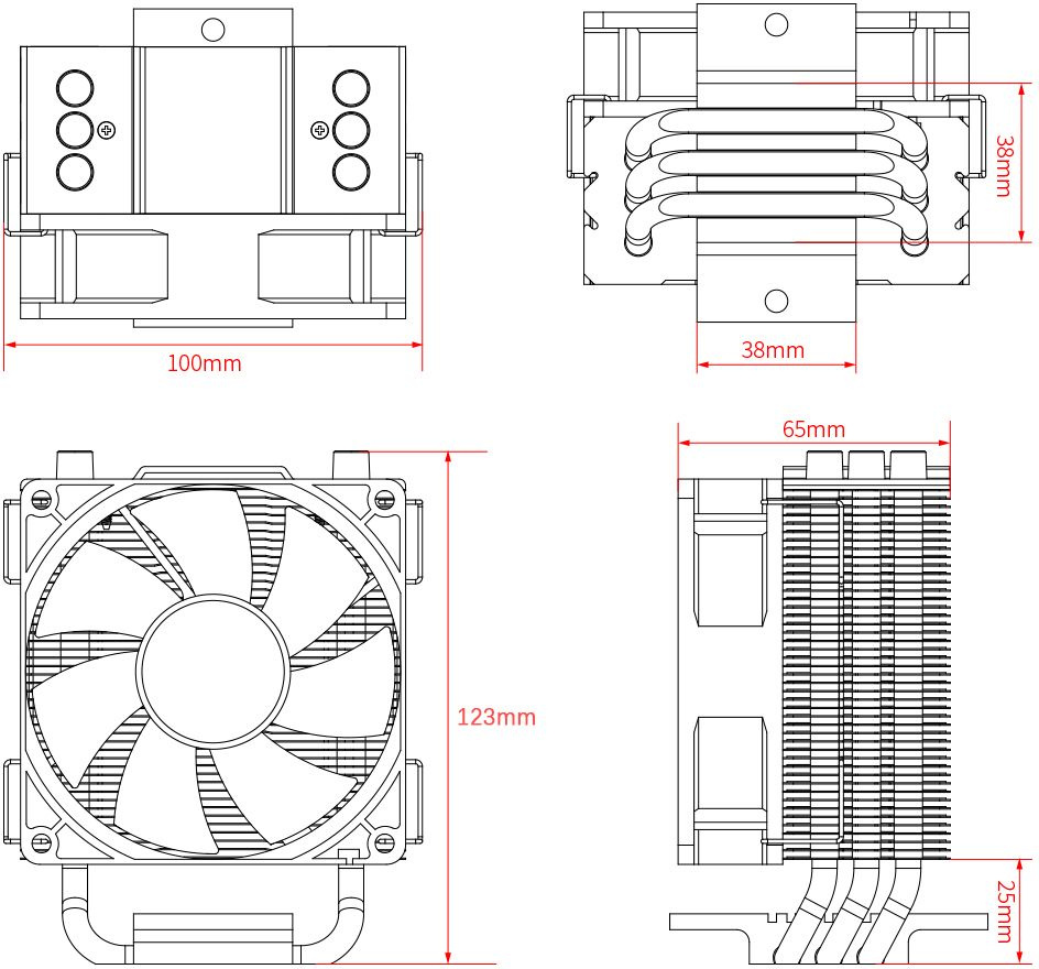 Cooler ID-Cooling SE-903-XT {Soc-AM4/1151/1200/1700 4-pin 14-26dB Al+Cu 130W 650gr LED} RTL