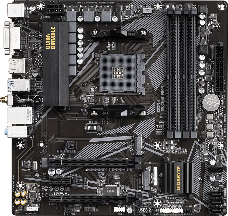 Gigabyte B550M DS3H AC {Soc-AM4 AMD B550 mATX}