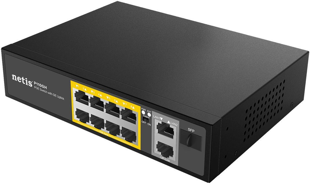 Коммутатор 10PORT 10/100M 8POE+2XGE+SFP P110GH NETIS