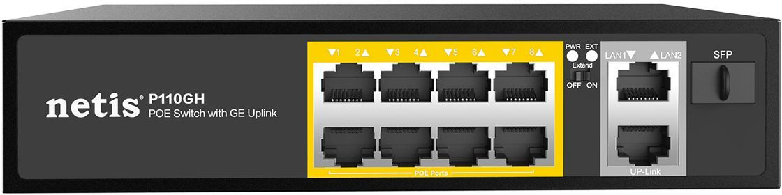 Коммутатор 10PORT 10/100M 8POE+2XGE+SFP P110GH NETIS