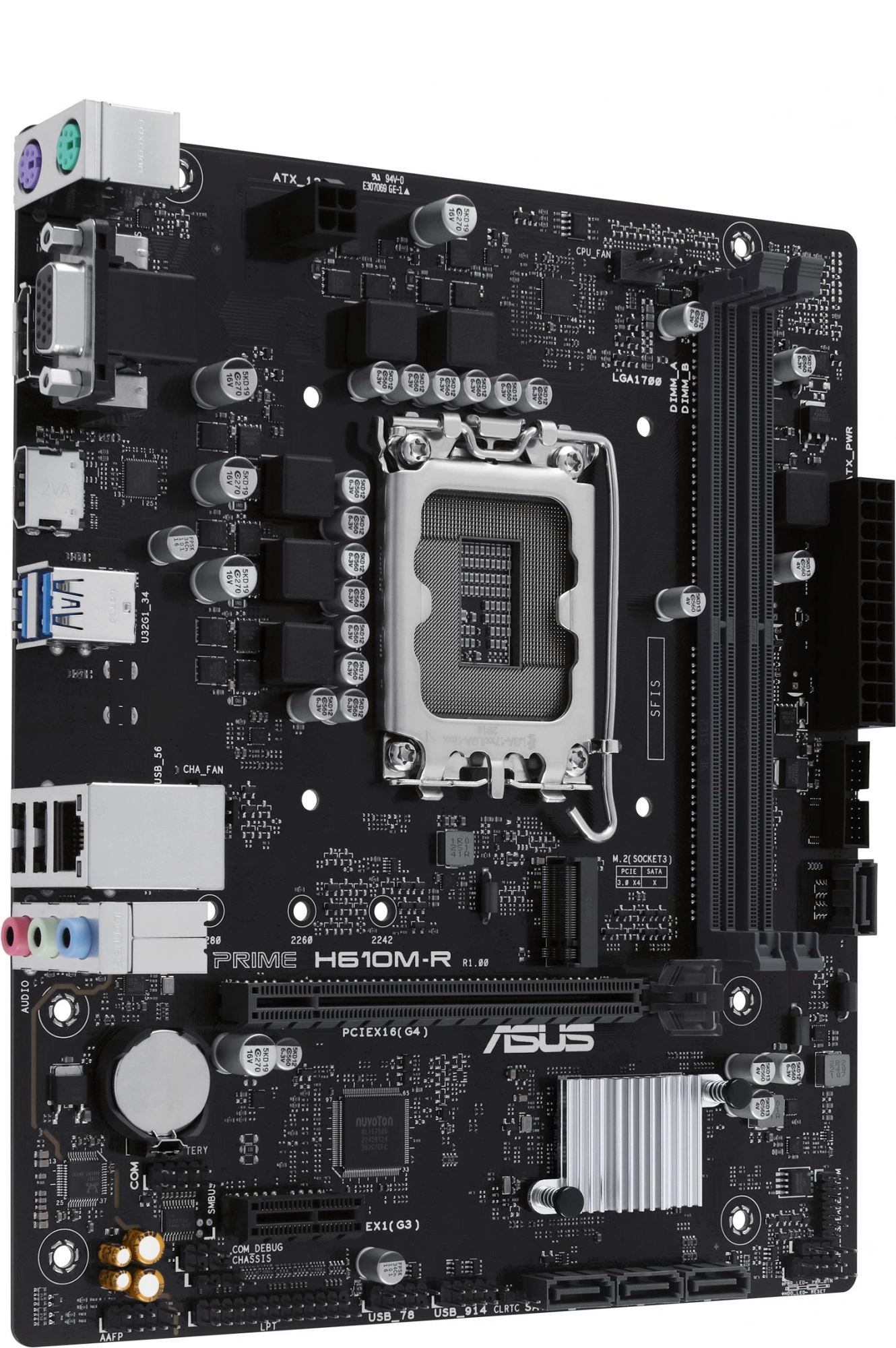 ASUS PRIME H610M-R-SI (Socket 1700, mATX, 2xDDR5(96GB), DP/VGA/HDMI, 1xPCIe 4.0x16/1xPCIe 3.0, 1xLAN, 4xSATA 6Gb/s, 1xM.2, 2xUSB 3.2, 2xUSB 2.0, 2xPS/2)