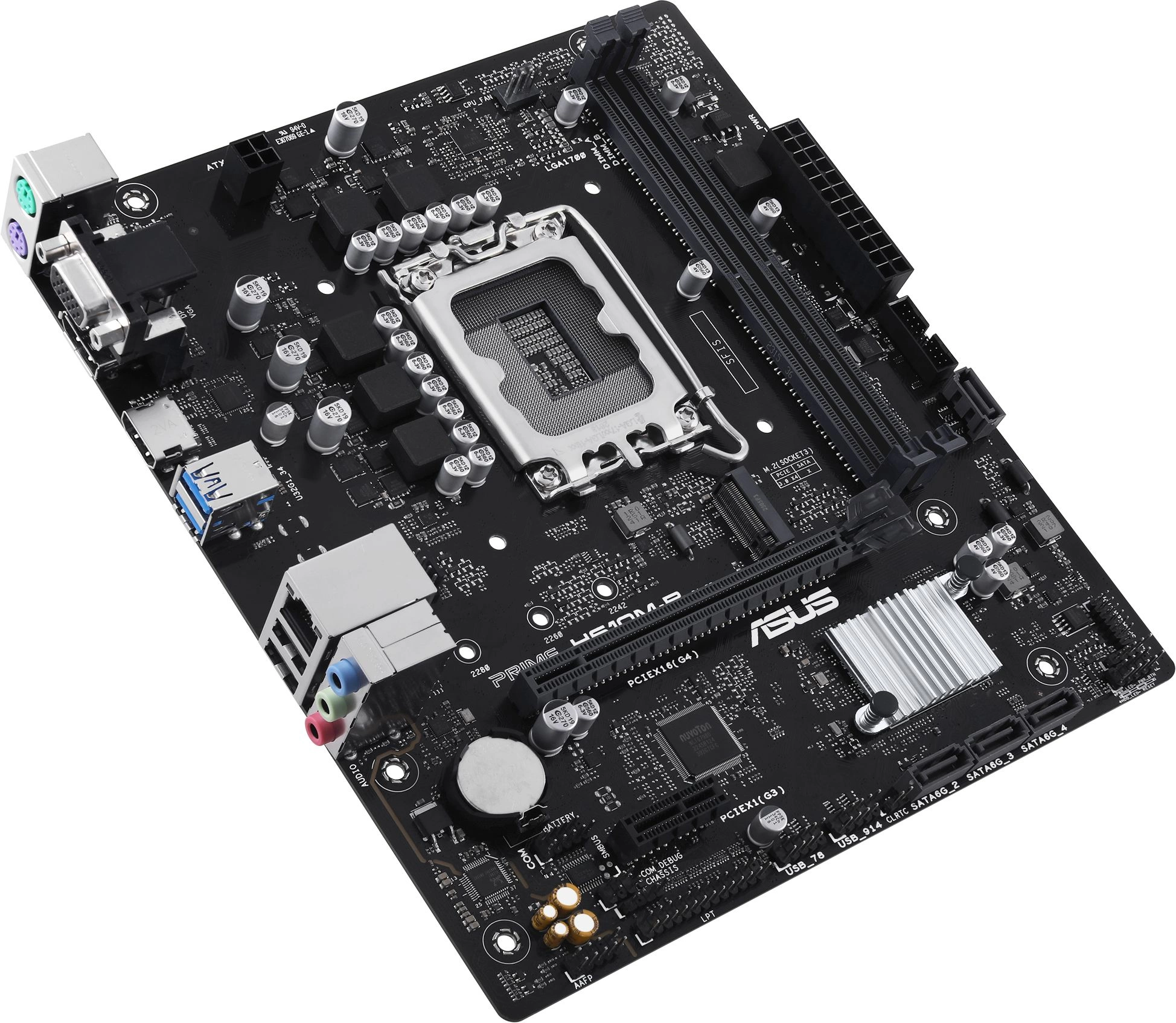 ASUS PRIME H610M-R-SI (Socket 1700, mATX, 2xDDR5(96GB), DP/VGA/HDMI, 1xPCIe 4.0x16/1xPCIe 3.0, 1xLAN, 4xSATA 6Gb/s, 1xM.2, 2xUSB 3.2, 2xUSB 2.0, 2xPS/2)