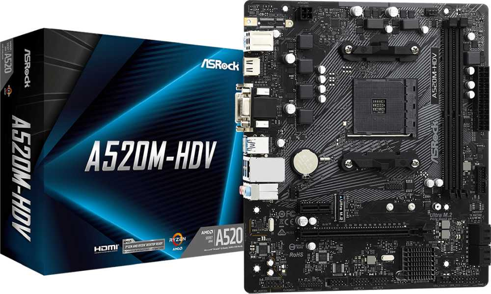 Asrock A520M-HDV {AMD A520 SAM4 MATX}