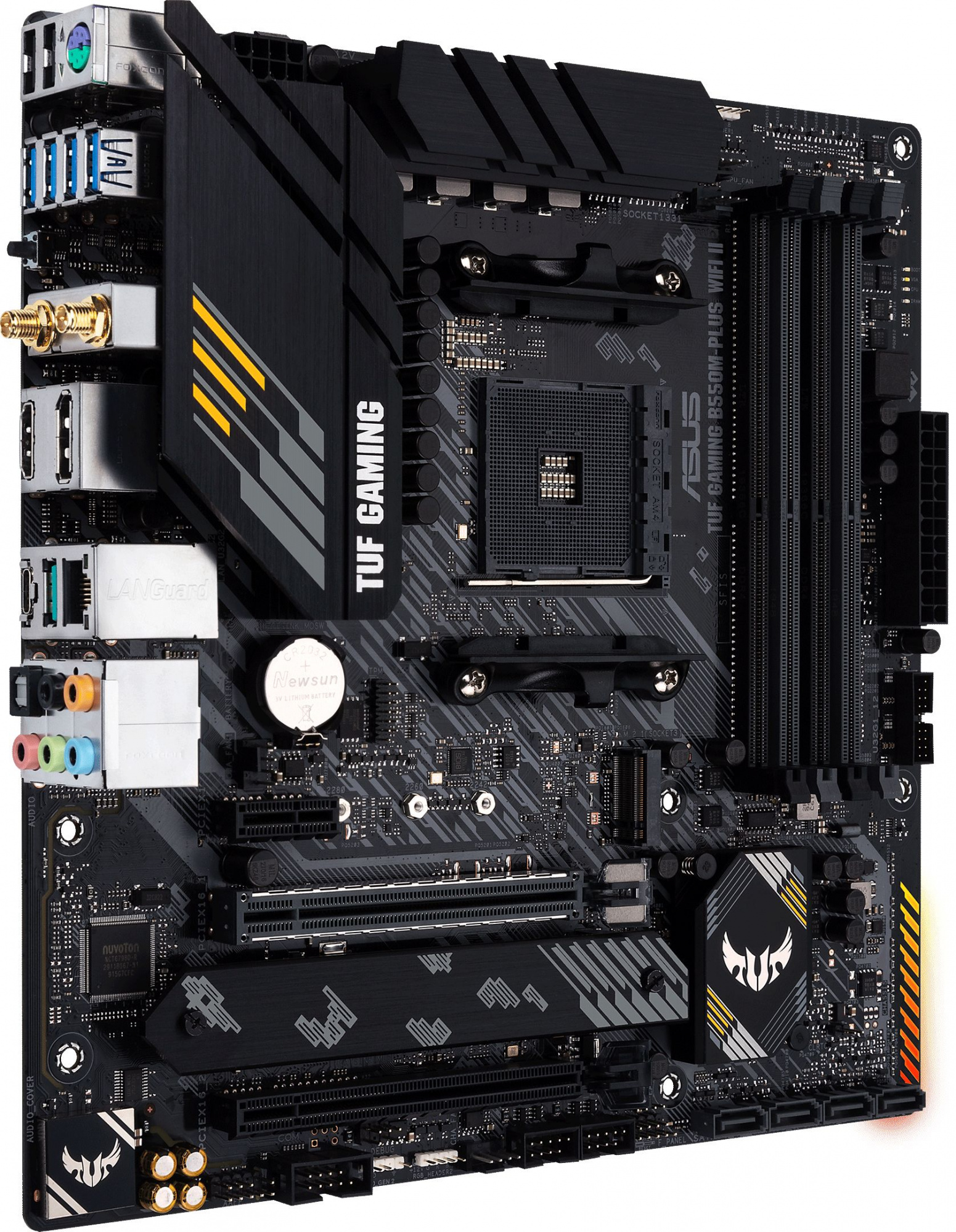 ASUS TUF GAMING B550M-PLUS WIFI II (Socket AM4, mATX, 4xDDR4(128GB), HDMI 2.1/DP, 1xPCIe 4.0x16, 1xPCIe 3.0x16/1xPCIe 3.0, 1xLAN (2.5GbE), Wi-Fi, BT, 4xSATA 6Gb/s, 2xM.2, 1xUSB-C, 5xUSB 3.2, 2xUSB 2) ASUS TUF GAMING B550M-PLUS WIFI II (Socket AM4, mATX, 4xDDR4(128GB), HDMI 2.1/DP, 1xPCIe 4.0x16, 1xPCIe 3.0x16/1xPCIe 3.0, 1xLAN (2.5GbE), Wi-Fi, BT, 4xSATA 6Gb/s, 2xM.2, 1xUSB-C, 5xUSB 3.2, 2xUSB 2)