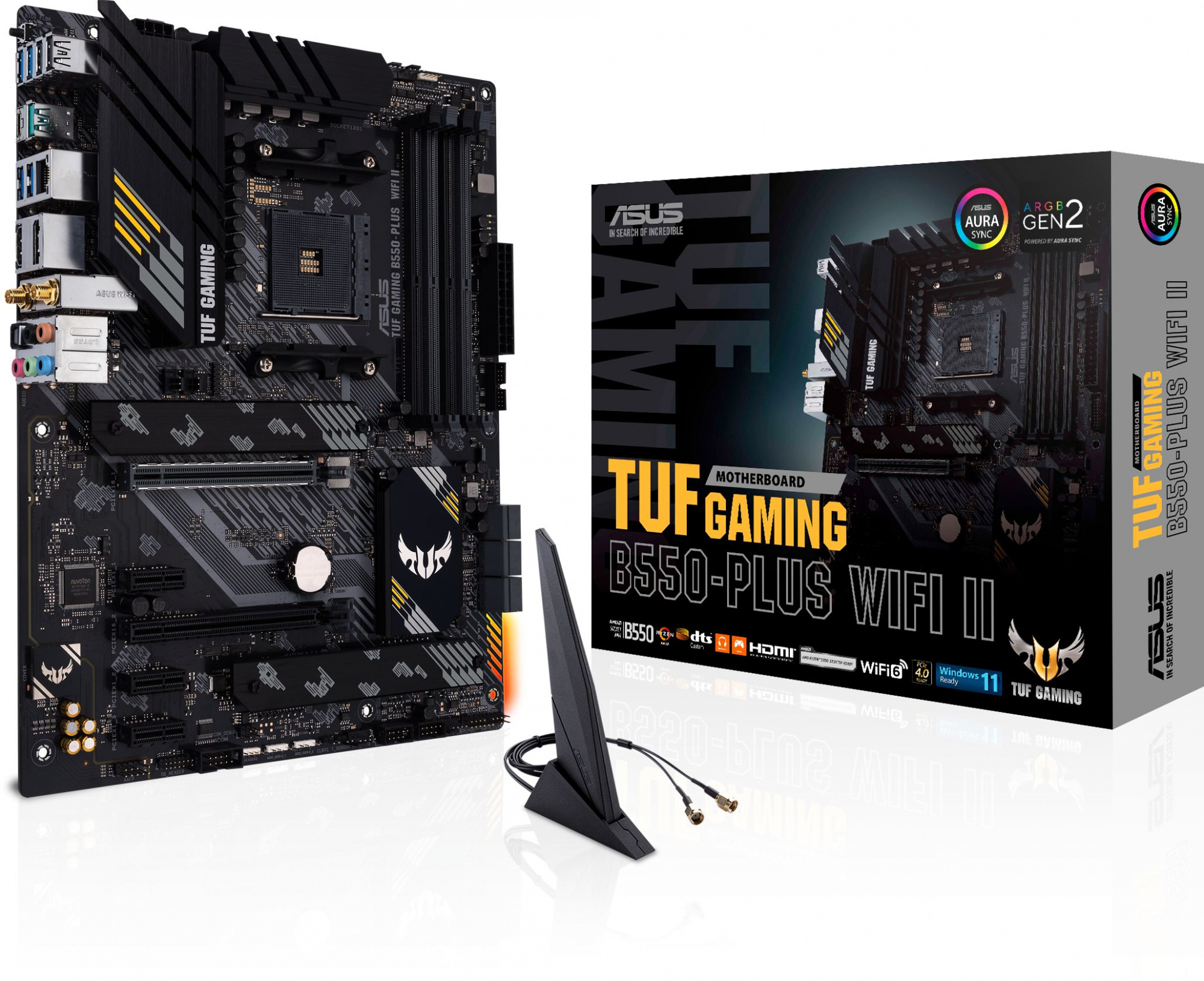 ASUS TUF GAMING B550M-PLUS WIFI II (Socket AM4, mATX, 4xDDR4(128GB), HDMI 2.1/DP, 1xPCIe 4.0x16, 1xPCIe 3.0x16/1xPCIe 3.0, 1xLAN (2.5GbE), Wi-Fi, BT, 4xSATA 6Gb/s, 2xM.2, 1xUSB-C, 5xUSB 3.2, 2xUSB 2) ASUS TUF GAMING B550M-PLUS WIFI II (Socket AM4, mATX, 4xDDR4(128GB), HDMI 2.1/DP, 1xPCIe 4.0x16, 1xPCIe 3.0x16/1xPCIe 3.0, 1xLAN (2.5GbE), Wi-Fi, BT, 4xSATA 6Gb/s, 2xM.2, 1xUSB-C, 5xUSB 3.2, 2xUSB 2)