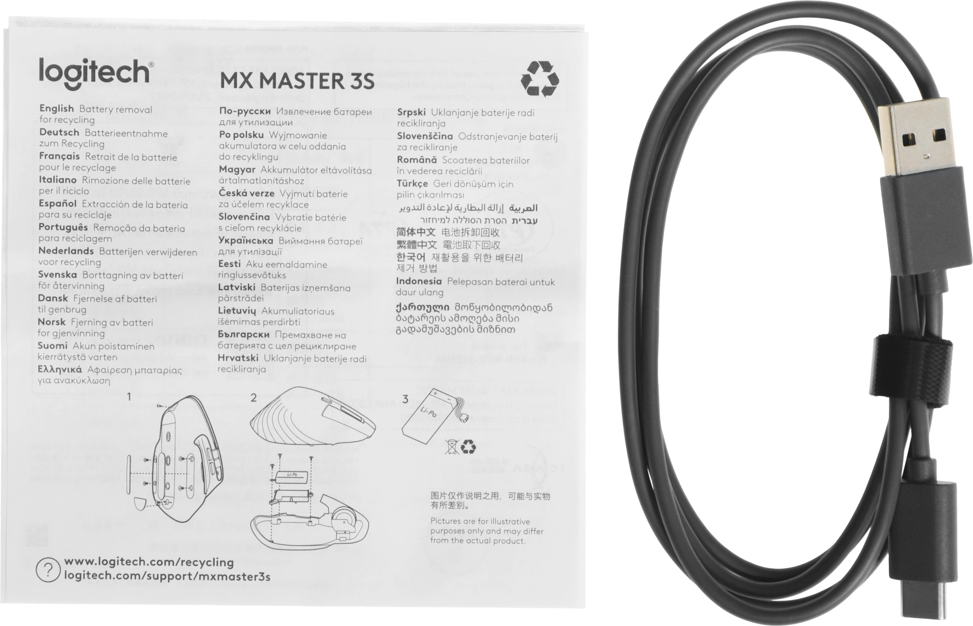 910-006585/910-006559/910-006565 Мышь Logitech MX Master 3S Mouse Graphite Wireless графитовый оптическая (4000dpi) беспроводная BT/Radio USB (5but)