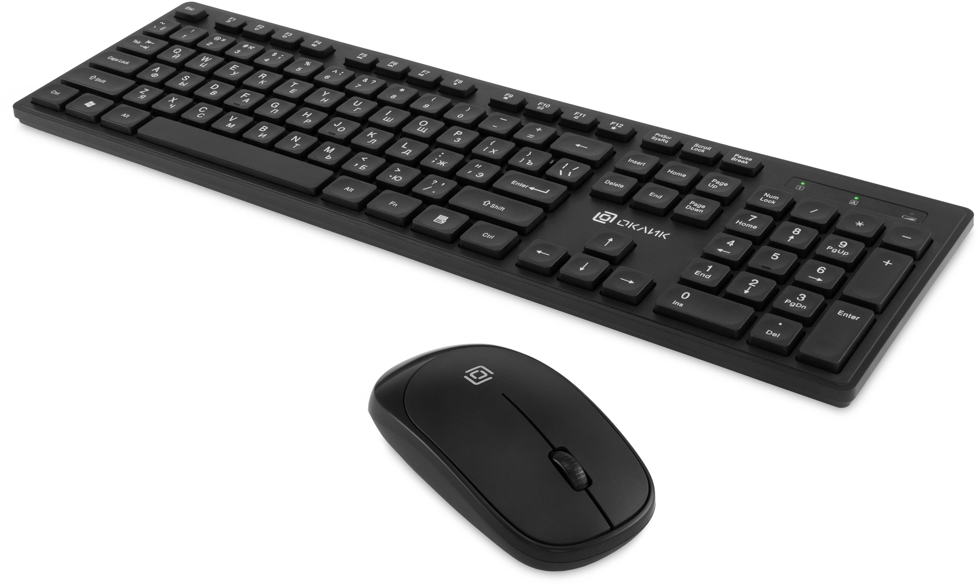 Клавиатура + мышь Oklick S255W Black USB  беспроводная slim [1909361]