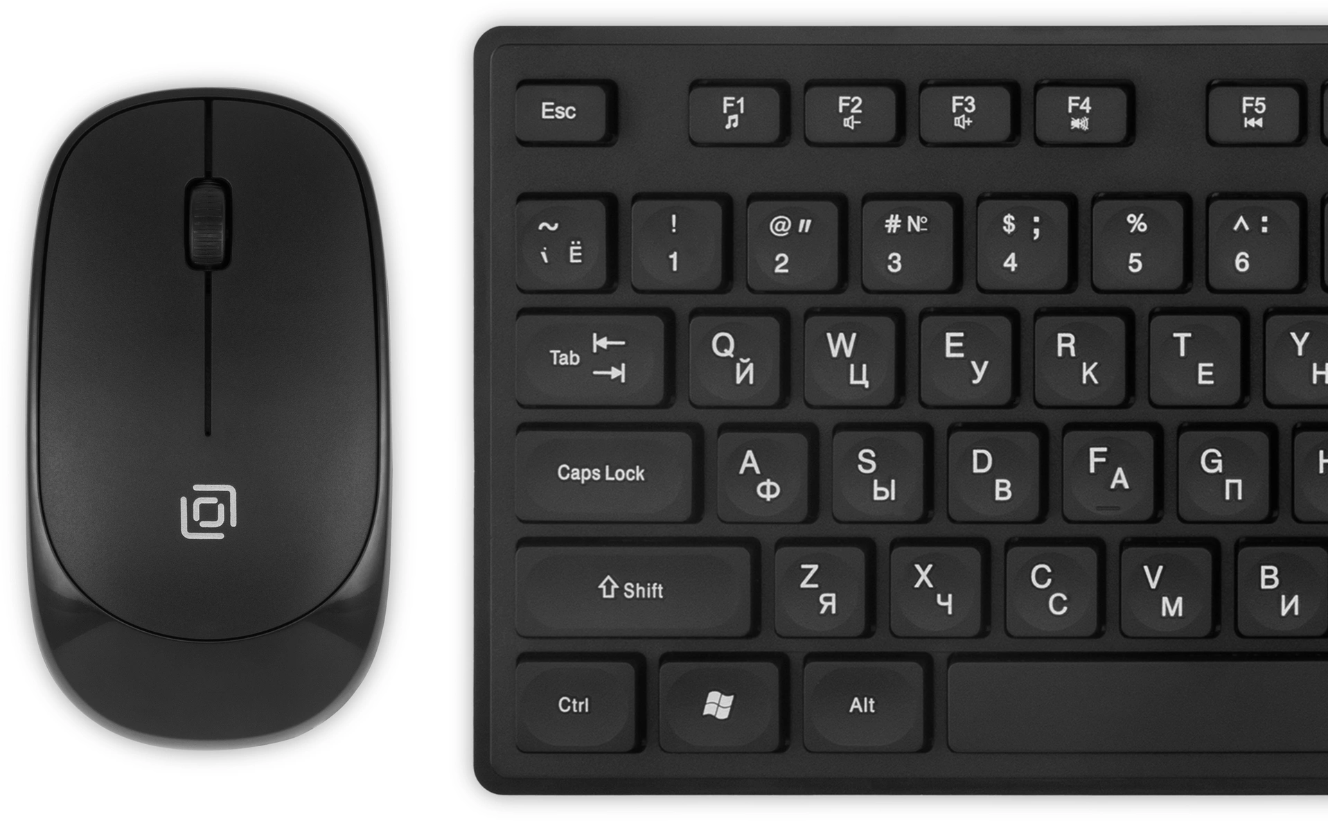 Клавиатура + мышь Oklick S255W Black USB  беспроводная slim [1909361]