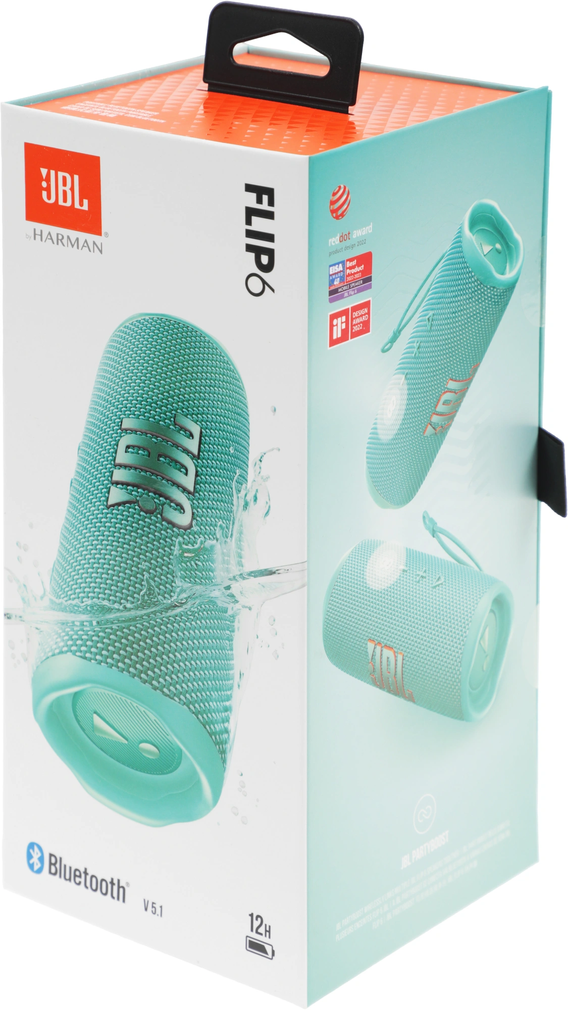 Портативная колонка JBL Flip6TEAL Цвет зеленовато-голубой да 0.5 кг JBLFLIP6TEAL
