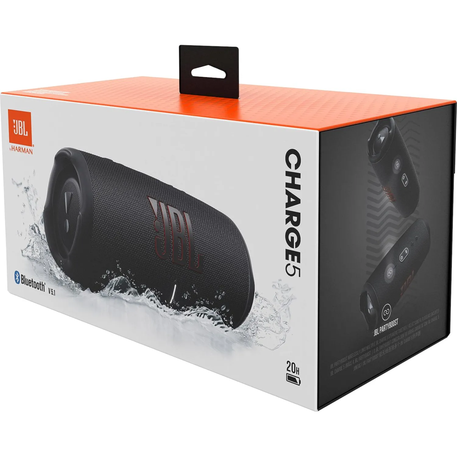 Колонка порт. JBL Charge 5 черный 40W 2.0 BT 15м 7500mAh (JBLCHARGE5BLK)