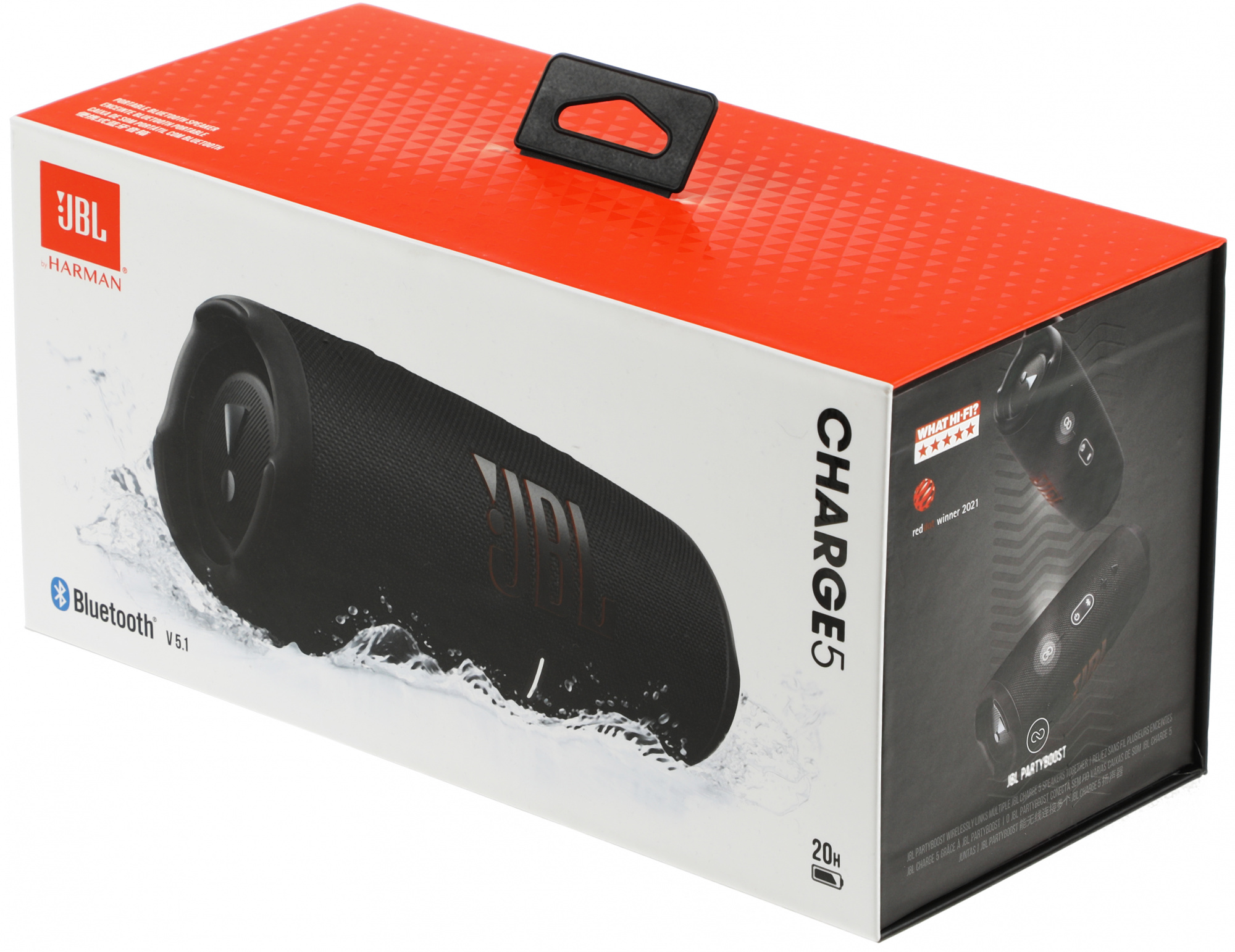 Колонка порт. JBL Charge 5 черный 40W 2.0 BT 15м 7500mAh (JBLCHARGE5BLK)