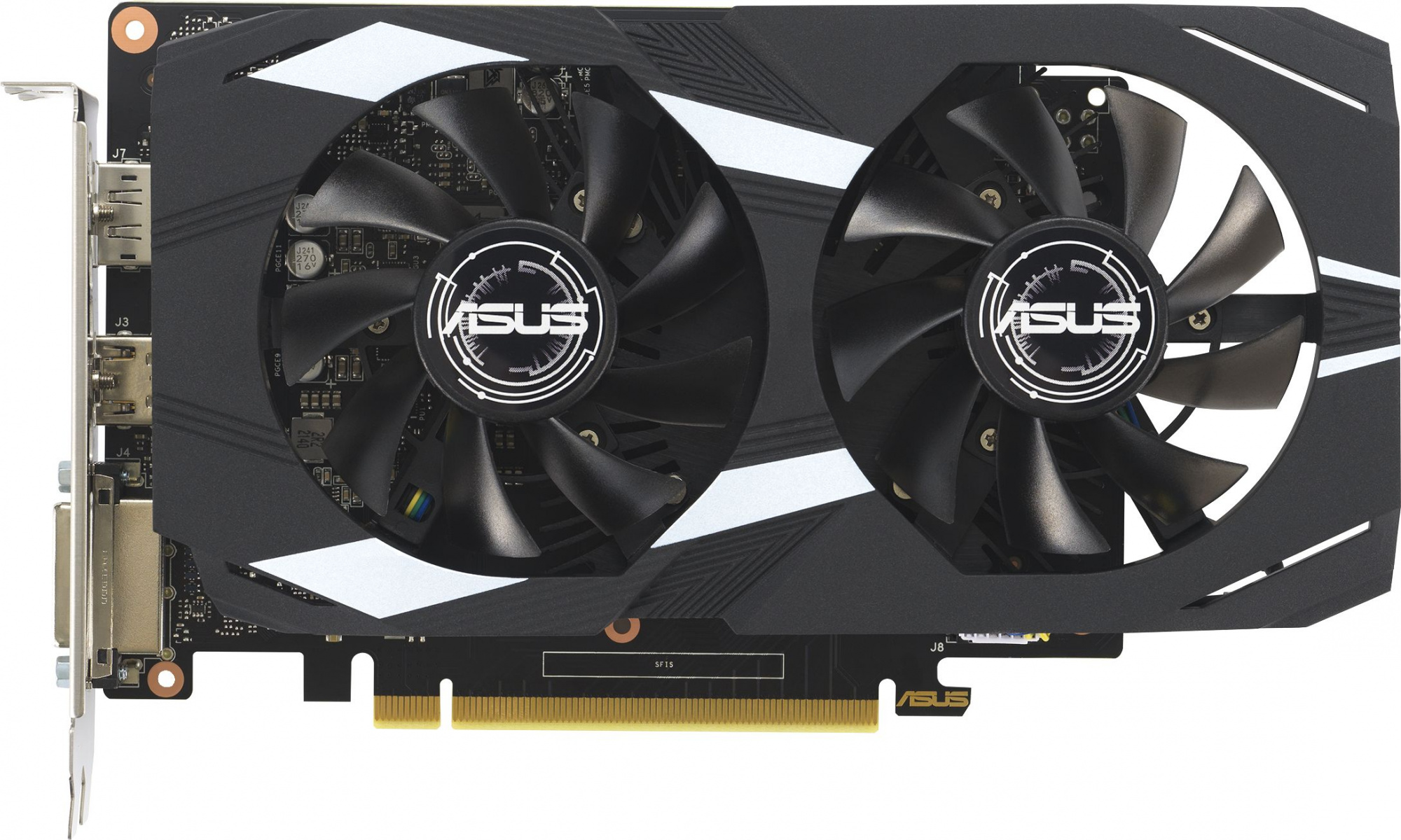 Видеокарта Asus PCI-E DUAL-GTX1630-O4G NVIDIA GeForce GTX 1630 4096Mb 64 GDDR6 1800/8002 DVIx1 HDMIx1 DPx1 HDCP Ret