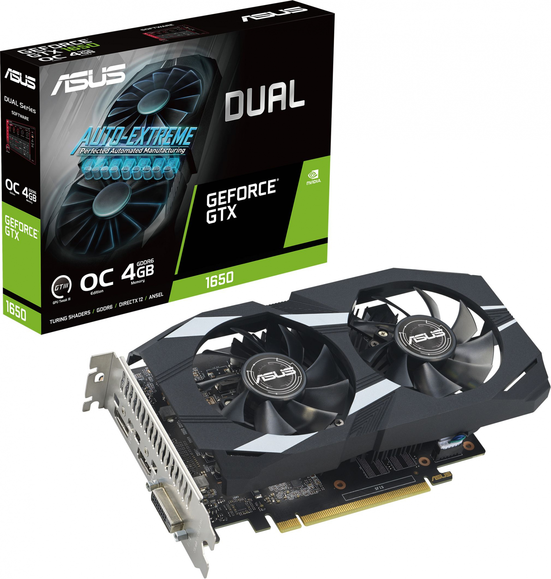 Видеокарта ASUS DUAL-GTX1650-O4GD6-P-EVO