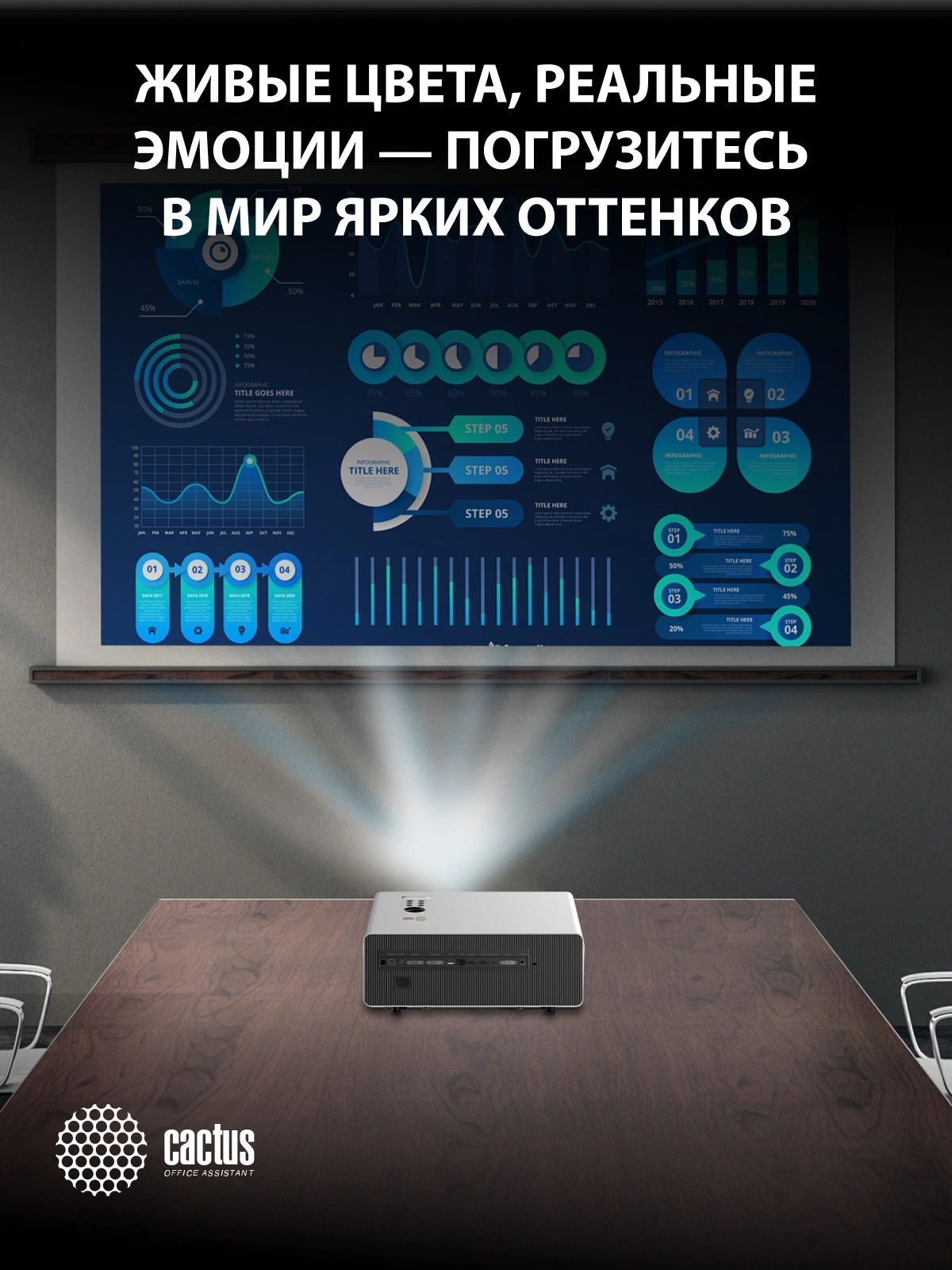 Cactus CS-C4.SG Проектор {DLP 45600Lm (1920x1080) 800000:1 ресурс лампы:25000часов 1xUSB typeA 2xHDMI 6.8кг}