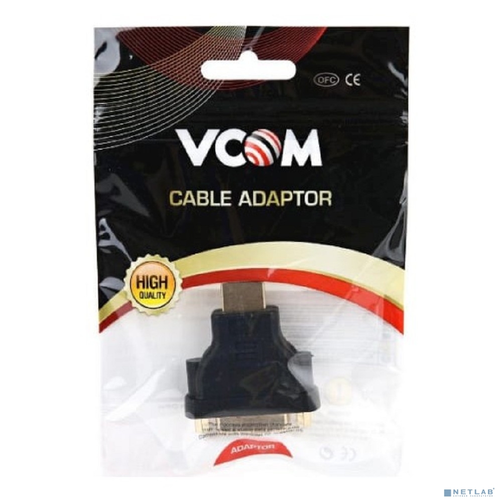VCOM VAD7819 Переходник DVI-D 25F to HDMI 19M [06937510890064]