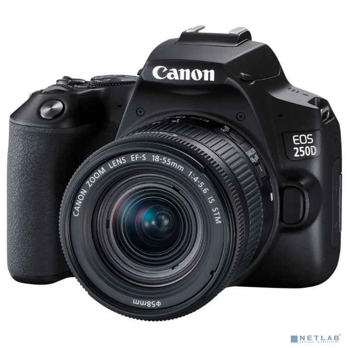 Canon EOS 250D черный {24.1Mpix EF-S 18-55mm f/1:4-5.6 IS STM 3&quot; 4K Full HD SDXC Li-ion}