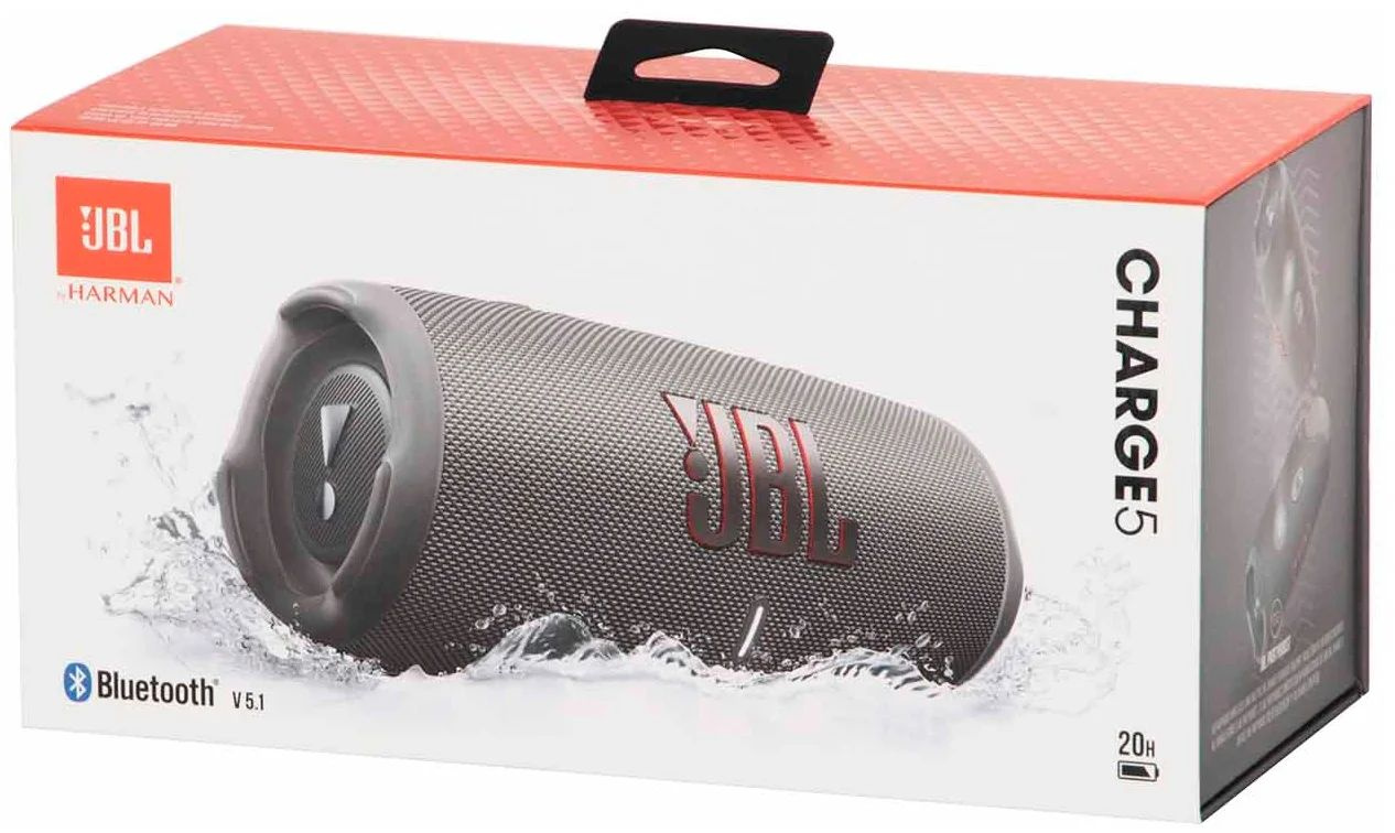 Колонка порт. JBL Charge 5 серый 30W 2.0 BT 15м 7500mAh (JBLCHARGE5GRY)