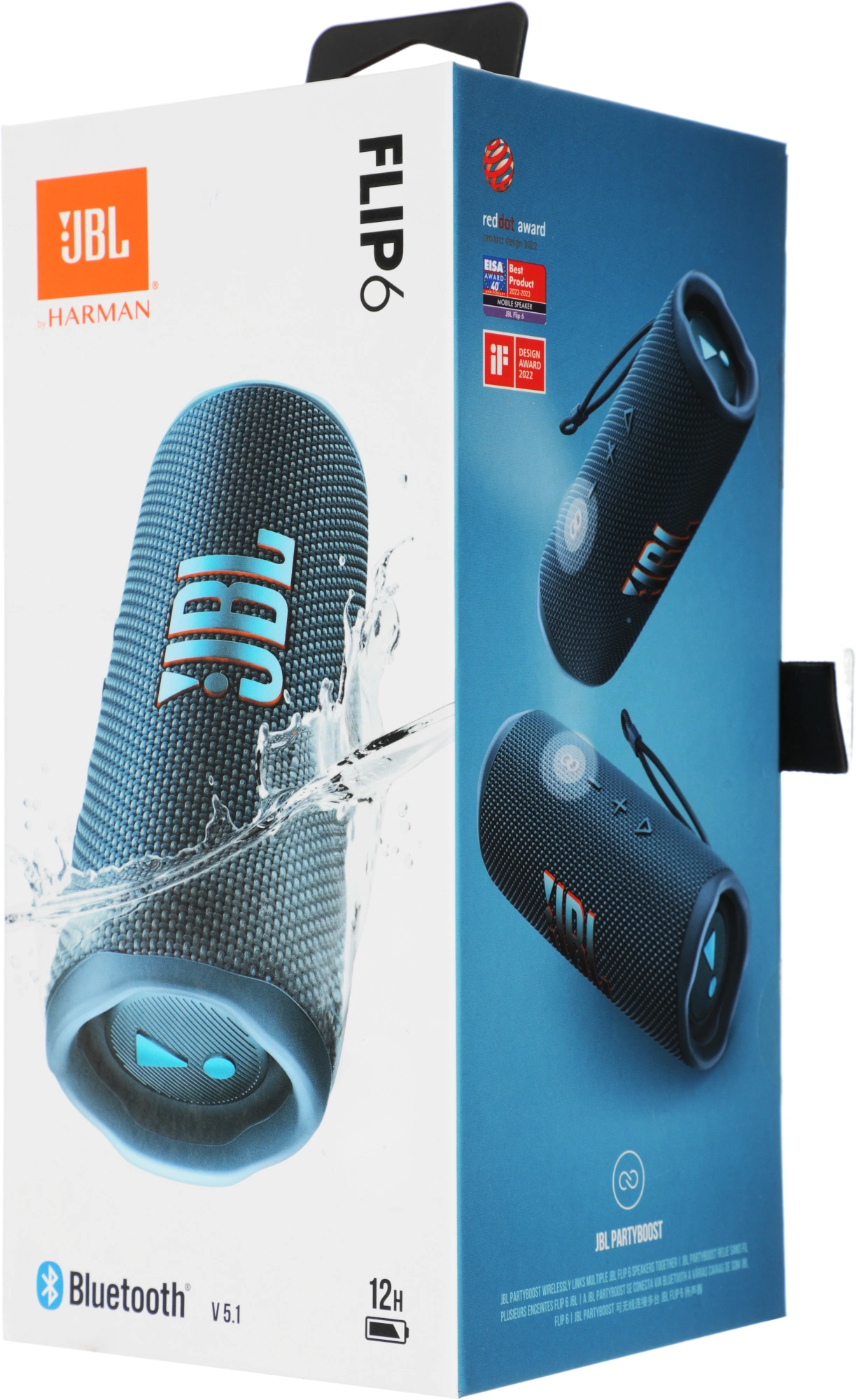 Портативная колонка JBL Flip 6,  30Вт, синий [jblflip6blu]