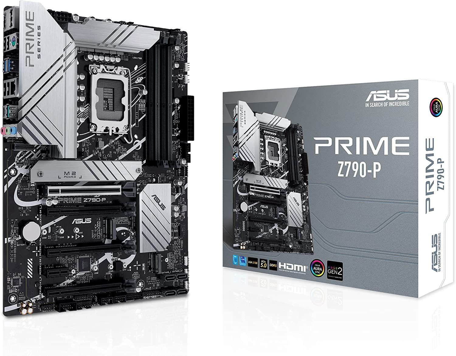 ASUS PRIME Z790-P (Socket 1700, ATX, 4xDDR5(192GB), DP/HDMI, 1xPCIe 5.0x16/3xPCIe 4.0x16/1xPCIe 3.0, 1xLAN (2.5GbE), 4xSATA 6Gb/s, 3xM.2, 1xM.2 E key, 1xType-C, 3xUSB 3.2, 4xUSB 2.0, 1xPS/2)