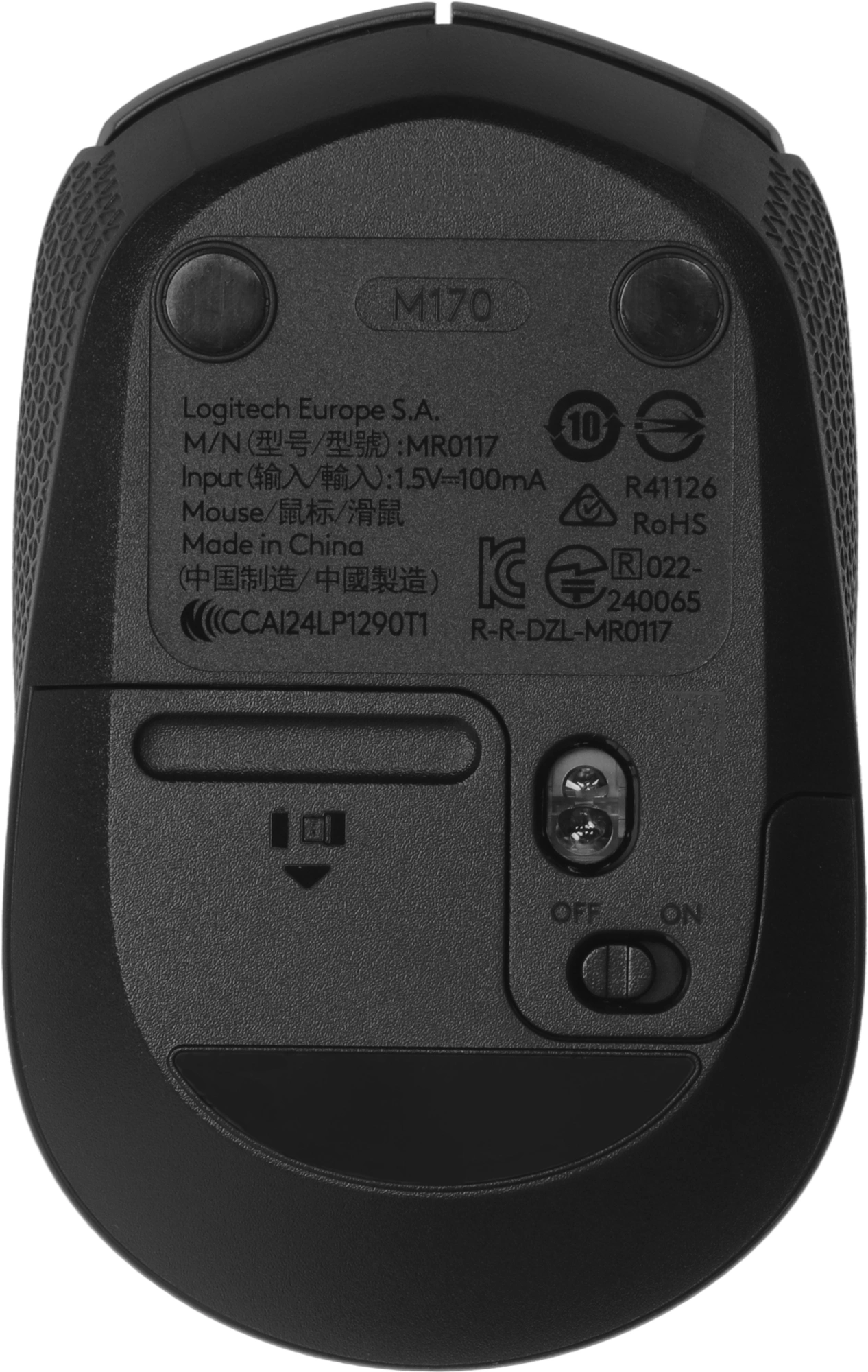 910-004646 Logitech Wireless Мышь беспроводная M170, Grey