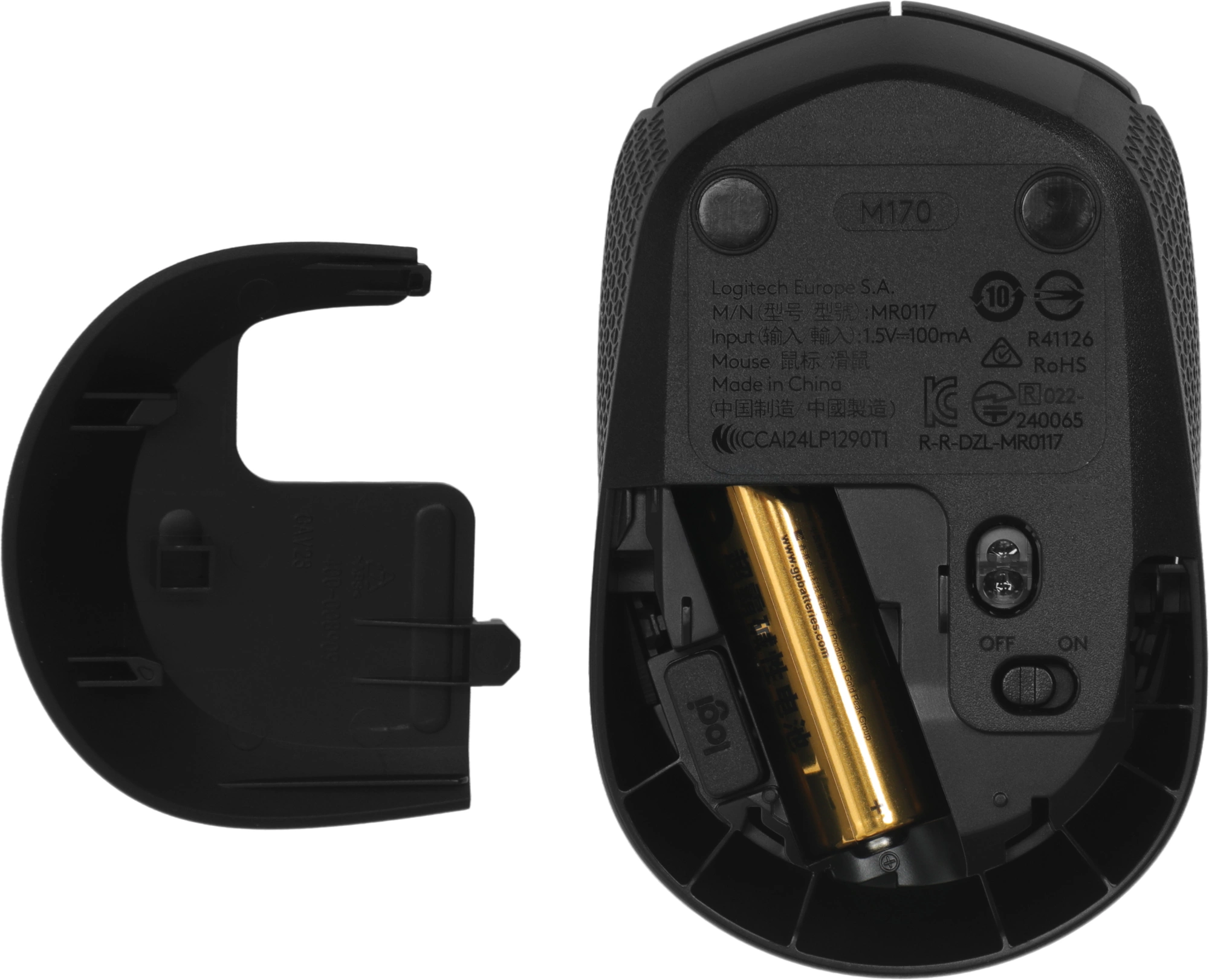 910-004646 Logitech Wireless Мышь беспроводная M170, Grey