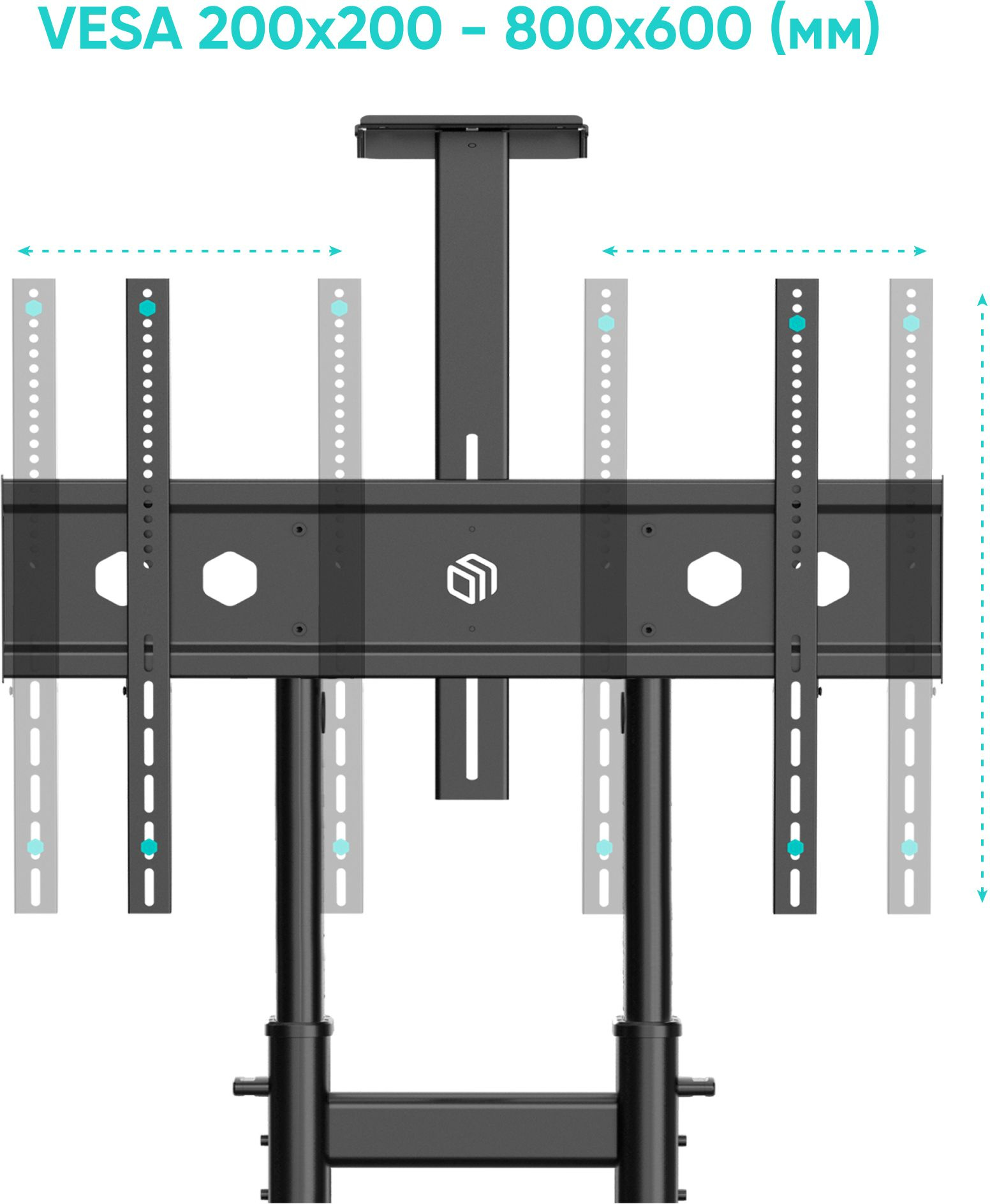 ONKRON TS1891 черный 50"-90" макс.100кг напольный мобильный