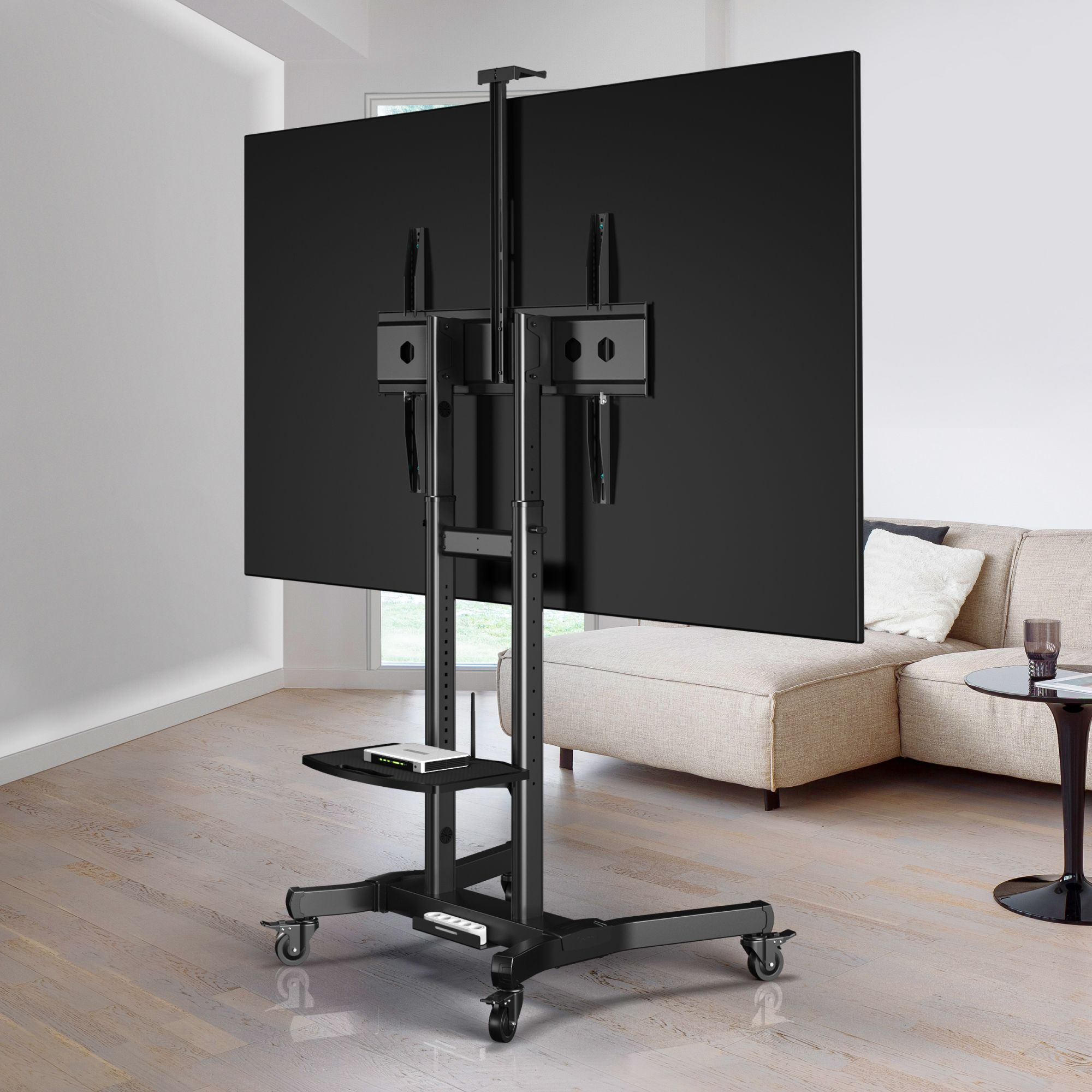 ONKRON TS1891 черный 50"-90" макс.100кг напольный мобильный