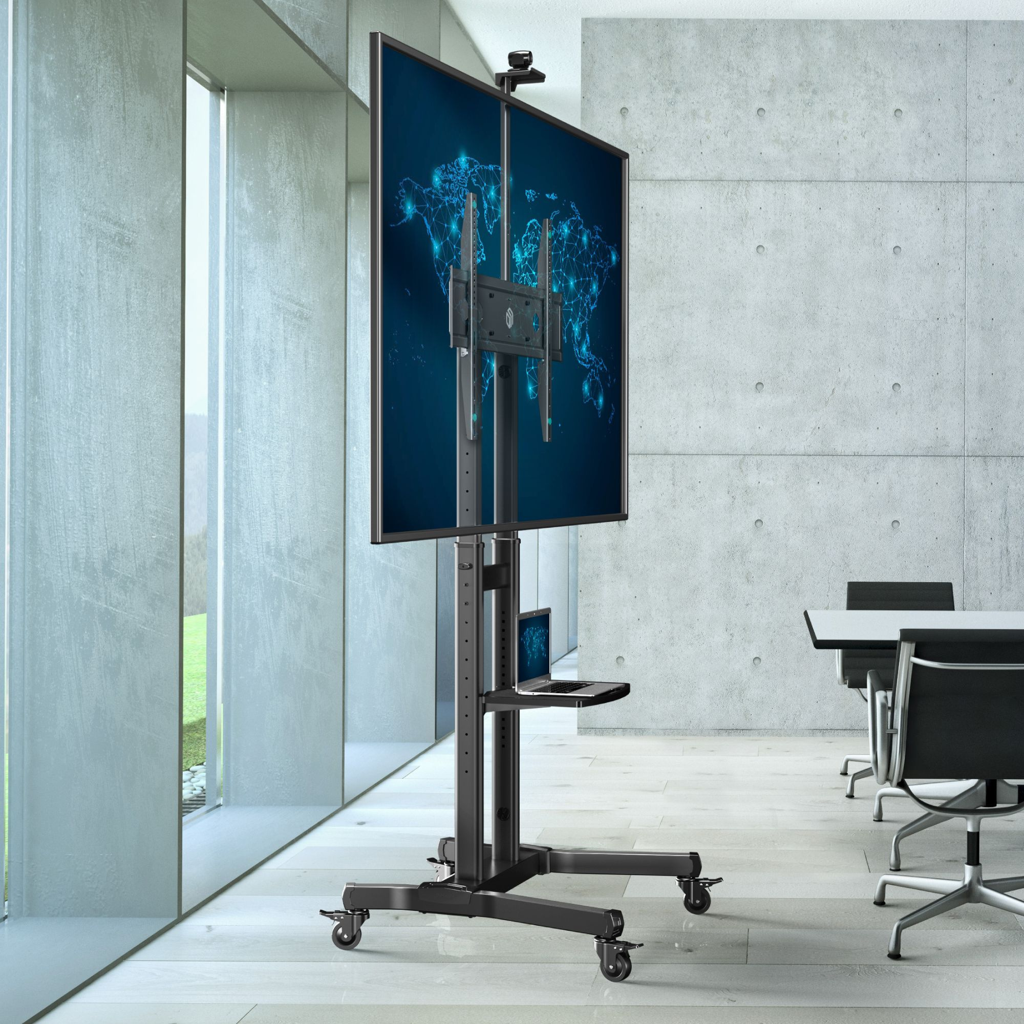 ONKRON TS1891 черный 50"-90" макс.100кг напольный мобильный