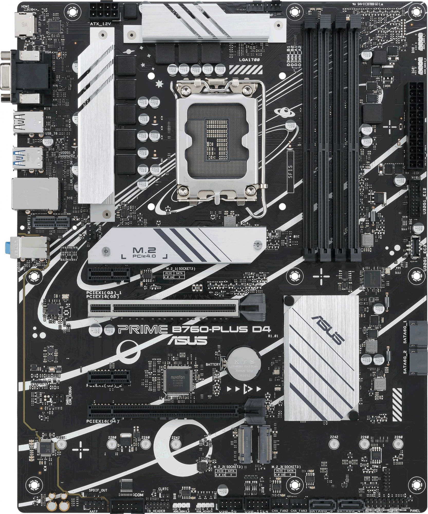 ASUS PRIME B760-PLUS D4 (Socket 1700, ATX, 4xDDR4(128GB),VGA/DP/HDMI, 1xPCIe 5.0x16/1xPCIe 4.0x16/2xPCIe 3.0, 1xLAN (2.5GbE), 4xSATA 6Gb/s, 3xM.2, 1xM.2 E key, 1xType-C, 3xUSB 3.2, 2xUSB 2.0) ASUS PRIME B760-PLUS D4 (Socket 1700, ATX, 4xDDR4(128GB),VGA/DP/HDMI, 1xPCIe 5.0x16/1xPCIe 4.0x16/2xPCIe 3.0, 1xLAN (2.5GbE), 4xSATA 6Gb/s, 3xM.2, 1xM.2 E key, 1xType-C, 3xUSB 3.2, 2xUSB 2.0)
