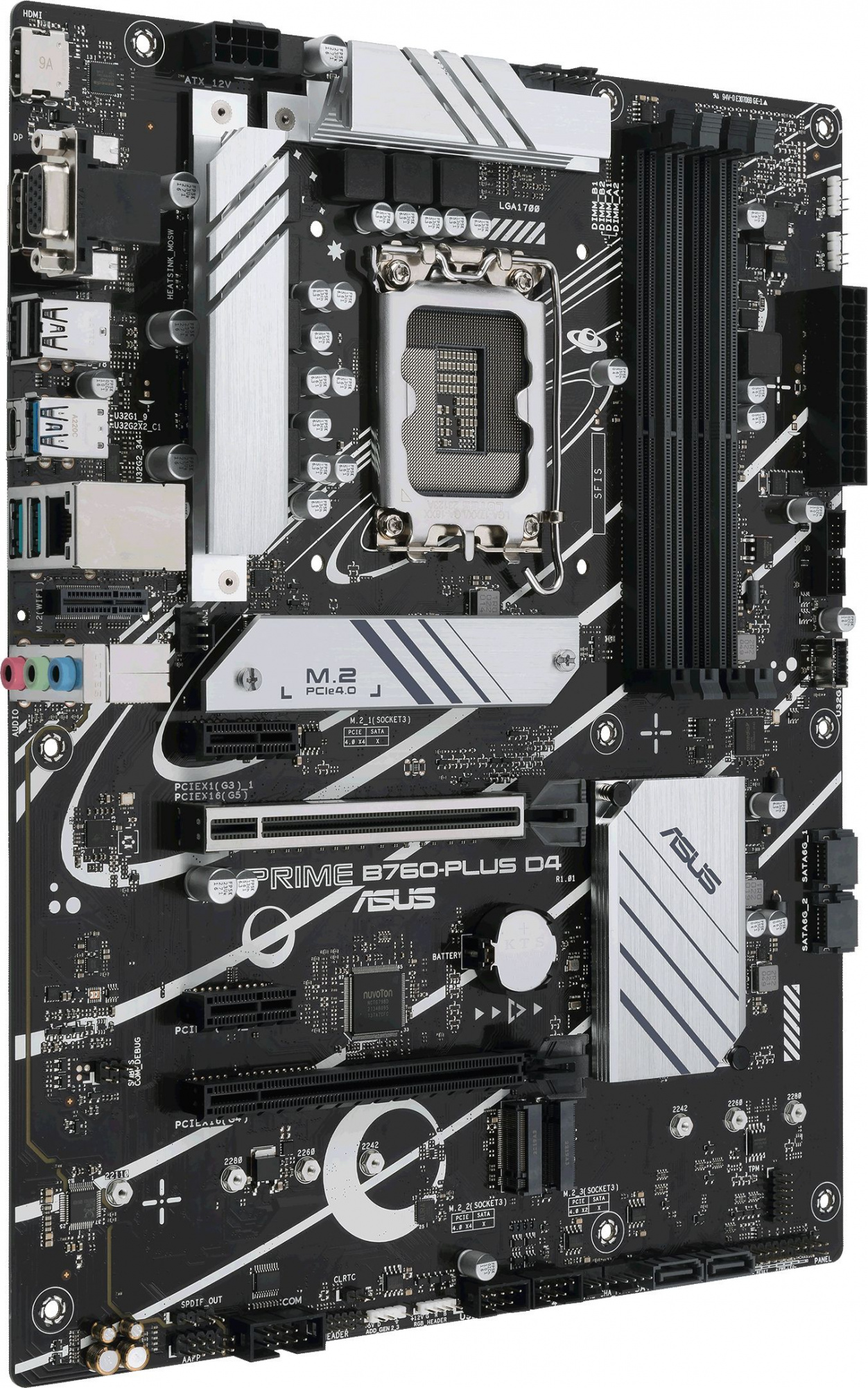 ASUS PRIME B760-PLUS D4 (Socket 1700, ATX, 4xDDR4(128GB),VGA/DP/HDMI, 1xPCIe 5.0x16/1xPCIe 4.0x16/2xPCIe 3.0, 1xLAN (2.5GbE), 4xSATA 6Gb/s, 3xM.2, 1xM.2 E key, 1xType-C, 3xUSB 3.2, 2xUSB 2.0) ASUS PRIME B760-PLUS D4 (Socket 1700, ATX, 4xDDR4(128GB),VGA/DP/HDMI, 1xPCIe 5.0x16/1xPCIe 4.0x16/2xPCIe 3.0, 1xLAN (2.5GbE), 4xSATA 6Gb/s, 3xM.2, 1xM.2 E key, 1xType-C, 3xUSB 3.2, 2xUSB 2.0)