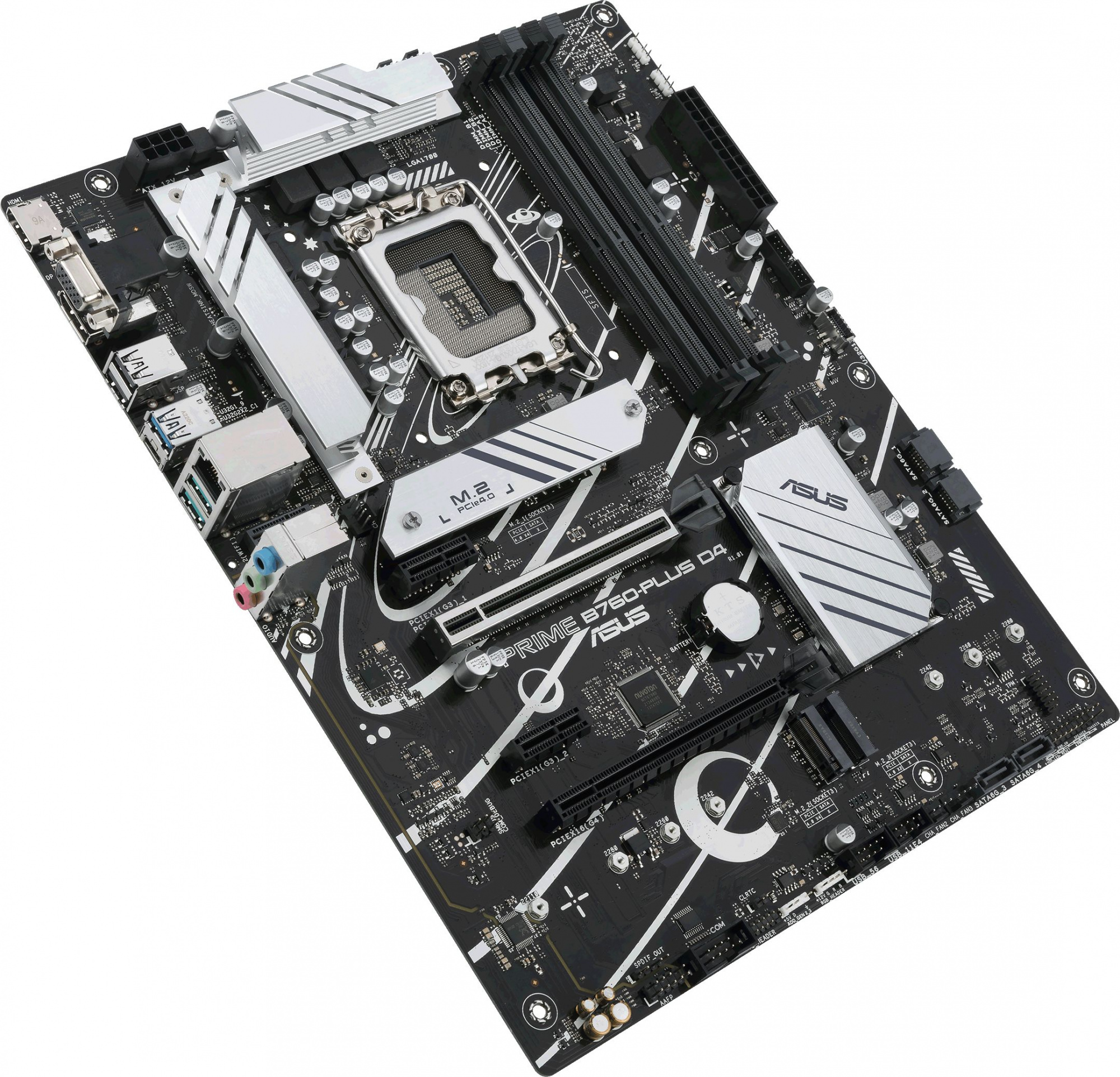 ASUS PRIME B760-PLUS D4 (Socket 1700, ATX, 4xDDR4(128GB),VGA/DP/HDMI, 1xPCIe 5.0x16/1xPCIe 4.0x16/2xPCIe 3.0, 1xLAN (2.5GbE), 4xSATA 6Gb/s, 3xM.2, 1xM.2 E key, 1xType-C, 3xUSB 3.2, 2xUSB 2.0) ASUS PRIME B760-PLUS D4 (Socket 1700, ATX, 4xDDR4(128GB),VGA/DP/HDMI, 1xPCIe 5.0x16/1xPCIe 4.0x16/2xPCIe 3.0, 1xLAN (2.5GbE), 4xSATA 6Gb/s, 3xM.2, 1xM.2 E key, 1xType-C, 3xUSB 3.2, 2xUSB 2.0)
