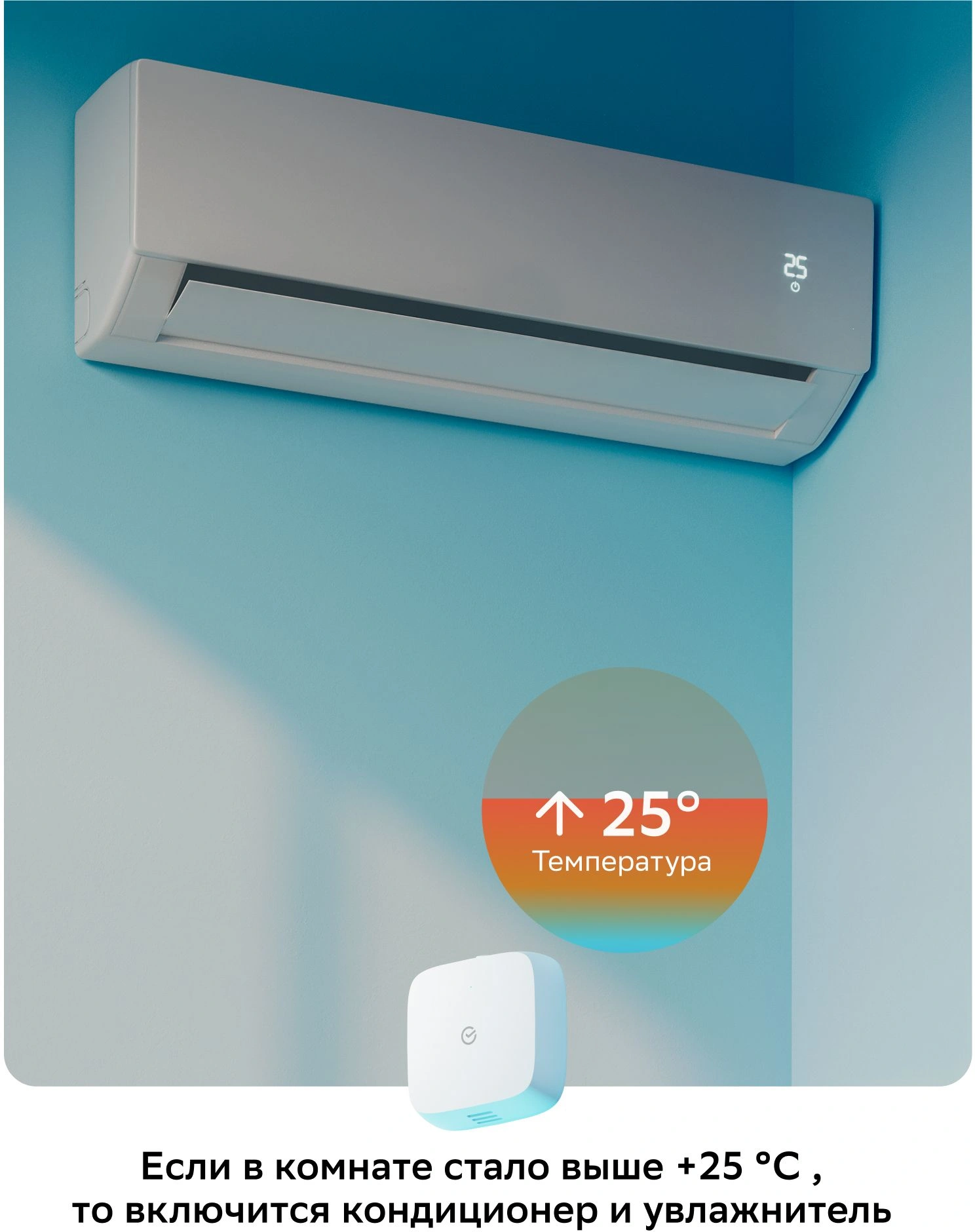 Умный датчик температуры и влажности товарный знак SBER