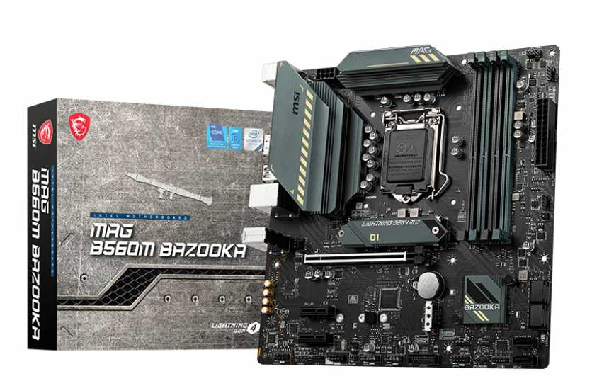 MSI MAG B560M BAZOOKA {Soc-1200 Intel B560 4xDDR4 mATX AC`97 8ch(7.1) 2.5Gg+HDMI+DP}