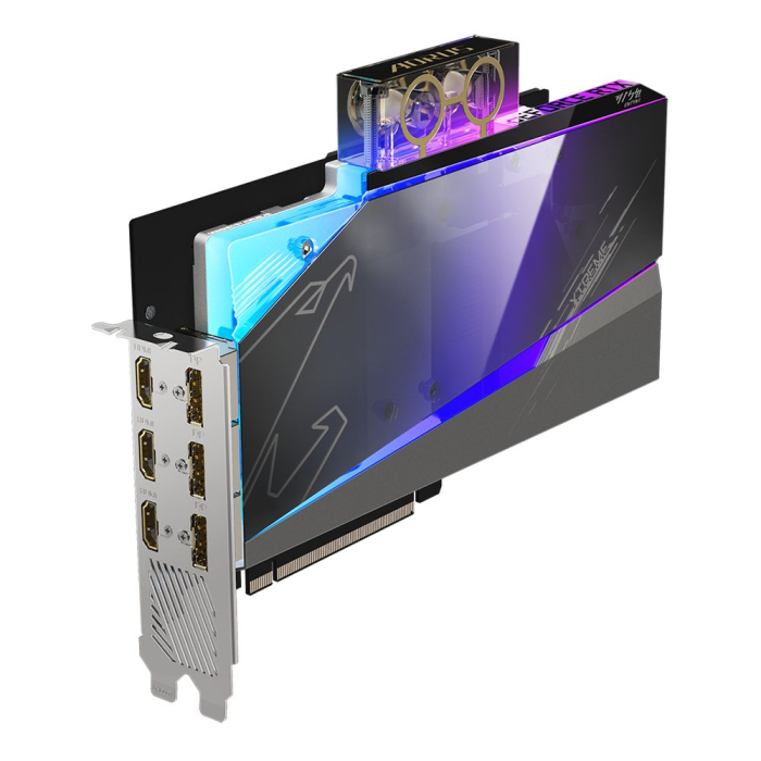 Видеокарта Gigabyte PCI-E 4.0 GV-N3080AORUSX WB-10GD 2.0 LHR NVIDIA GeForce RTX 3080 10240Mb 320 GDDR6X 1845/19000 HDMIx3 DPx3 HDCP Ret