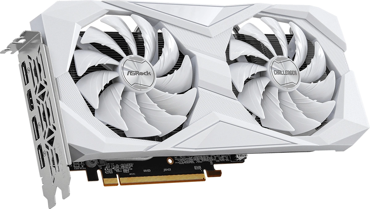 Видеокарта ASRock RX6600 Challenger White 8GB GDDR6 HDMI DPx3 2FAN RTL