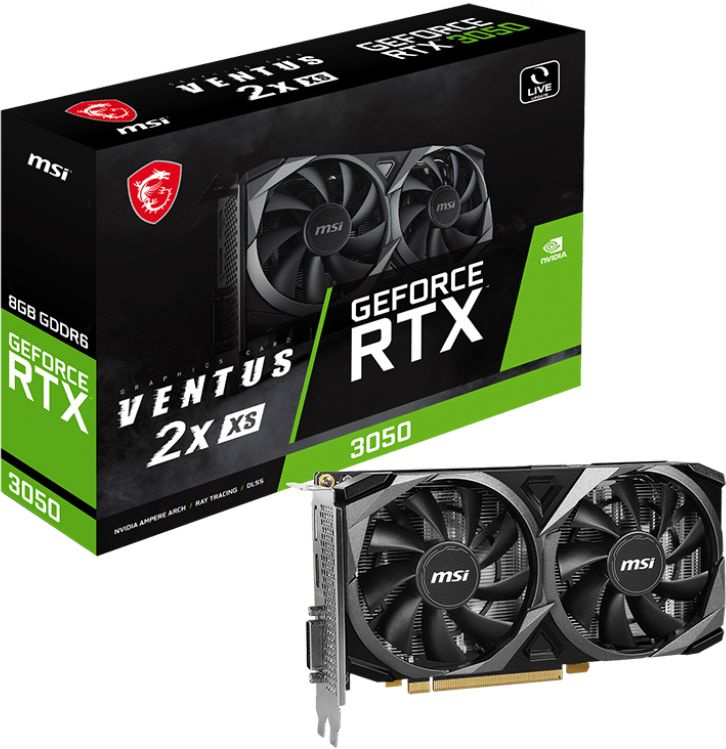 MSI RTX 3050 VENTUS 2X XS 8G, 8G GDDR6 128-bit DVI HDMI DP RTX 3050 VENTUS 2X XS 8G