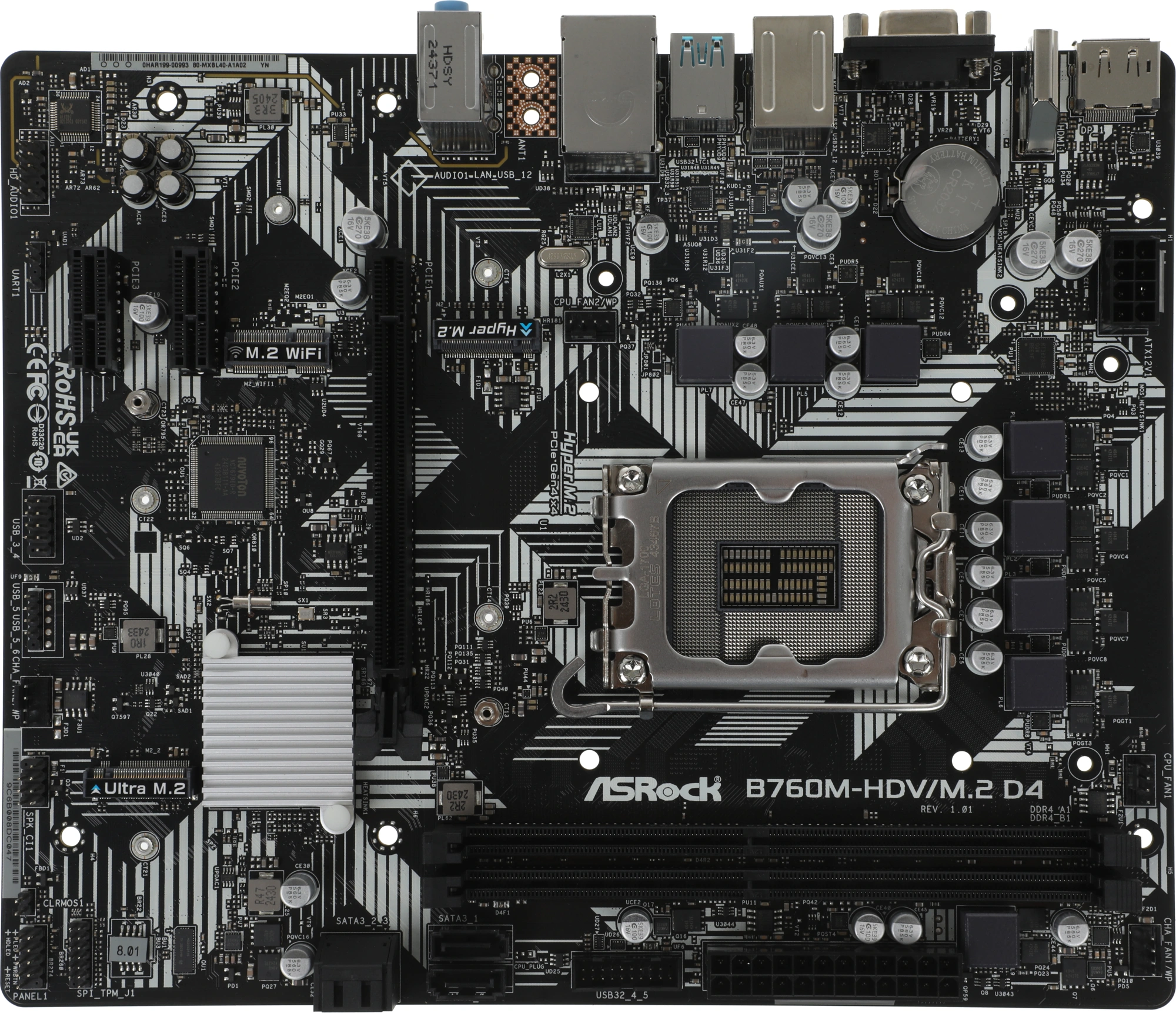 Asrock B760M-HDV/M.2 D4 RTL { LGA1700, 2xDDR4, 4xSATA, RAID M.2 VGA HDMI DP mATX} Asrock B760M-HDV/M.2 D4 RTL { LGA1700, 2xDDR4, 4xSATA, RAID M.2 VGA HDMI DP mATX}