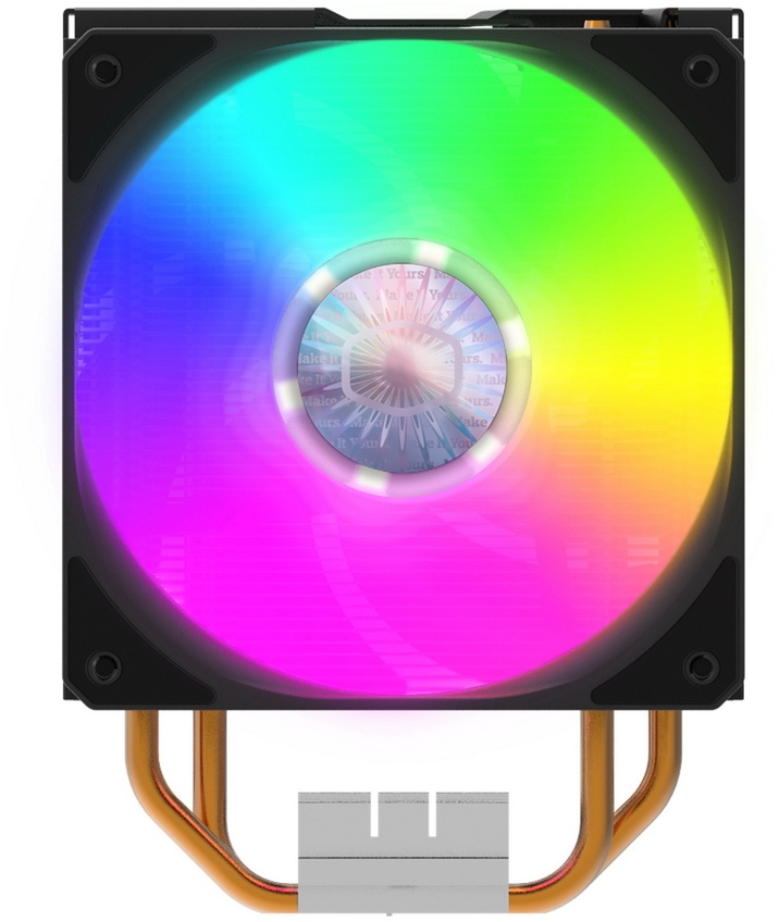 Кулер для процессора/ Cooler Master Hyper 212 LED Turbo ARGB (160W, 4-pin, 159mm, tower, Al/Cu, ARGB, fans: 2x120mm/62CFM/27dBA/1800rpm, 2066/2011-v3/2011/1700/1366/1200/115x/AM4/AM3+/AM3/AM2+/AM2/FM2