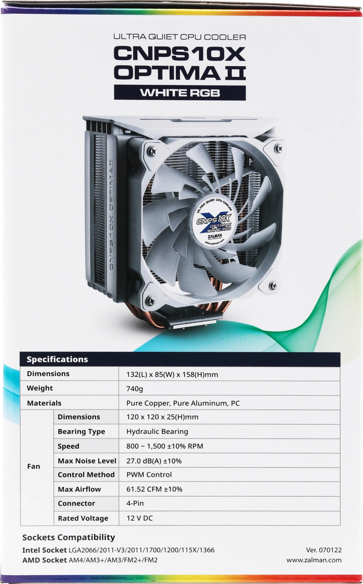 ZALMAN CNPS10X OPTIMA II WHITE RGB