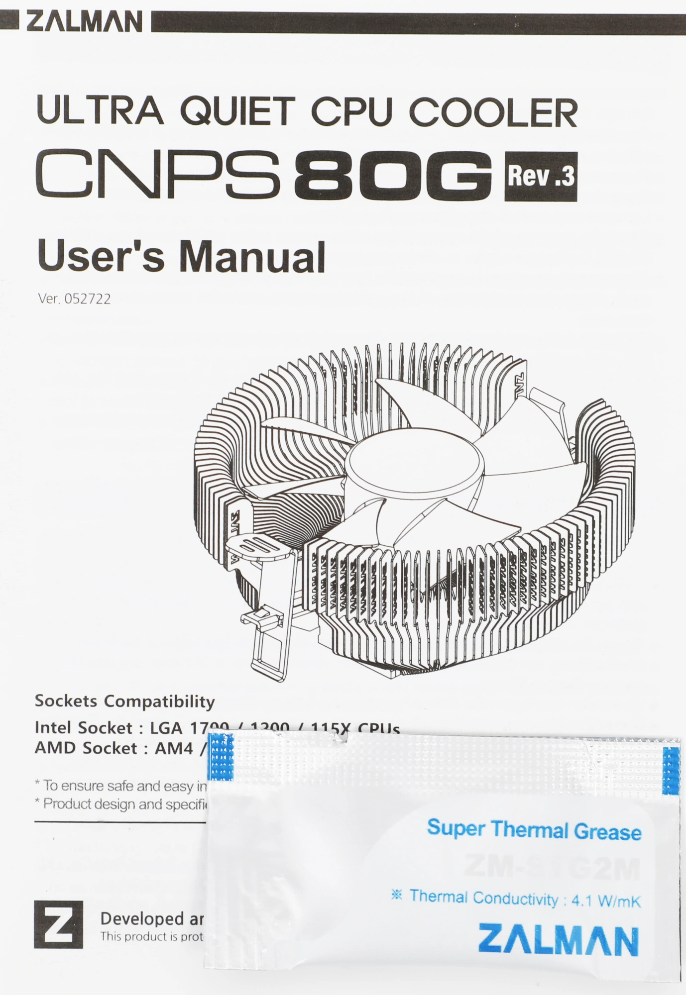 Cooler Zalman CNPS80G Rev.3  Soc-1700/1200/115X, AM5/AM4/AM3+/AM3  4-pin 19-25dB Al 65W 180gr Ret