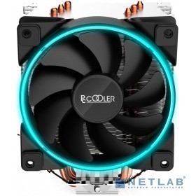 PCCooler GI-X3B Кулер GI-X3B S775/115X/AM2/AM3/AM4 ( TDP 125W, вент-р 120мм с PWM, 3 тепловые трубки 6мм, синяя LED Fan подсветка, 1000-1800RPM, 26.5dBa)