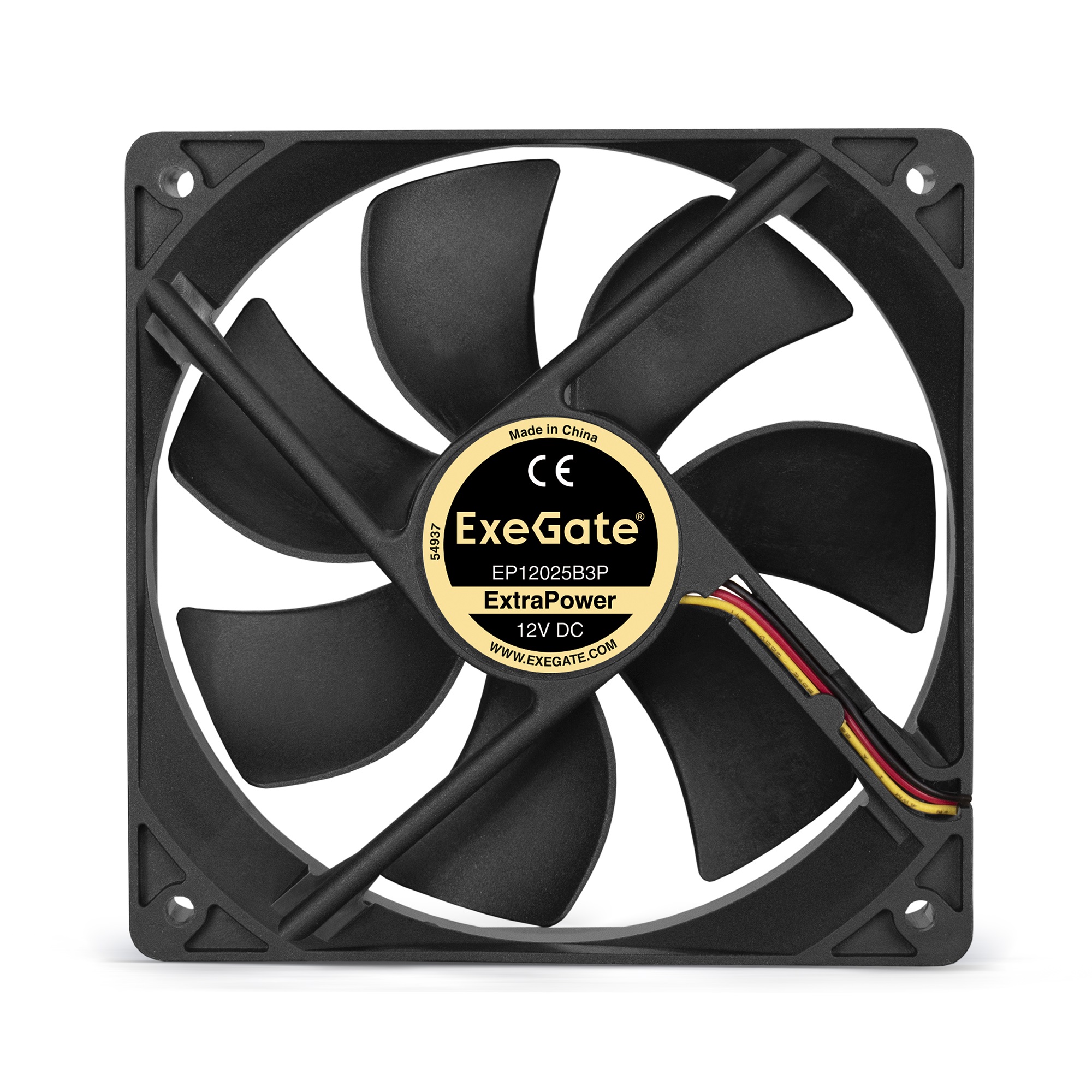Exegate EX283386RUS Вентилятор ExeGate ExtraPower EP12025B3P, 120x120x25 мм, двойной шарикоподшипник, 3pin, 1600RPM, 25dBA Exegate EX283386RUS Вентилятор ExeGate ExtraPower EP12025B3P, 120x120x25 мм, двойной шарикоподшипник, 3pin, 1600RPM, 25dBA