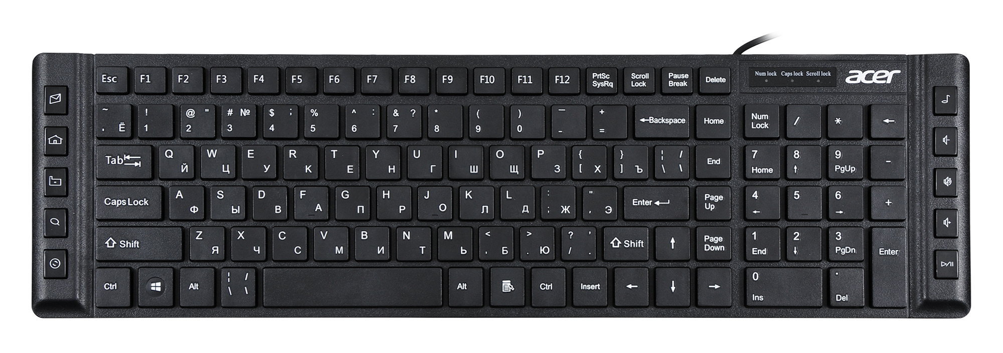 Acer OKW010 [ZL.KBDEE.002] Keyboard USB slim Multimedia black  Клавиатура проводная