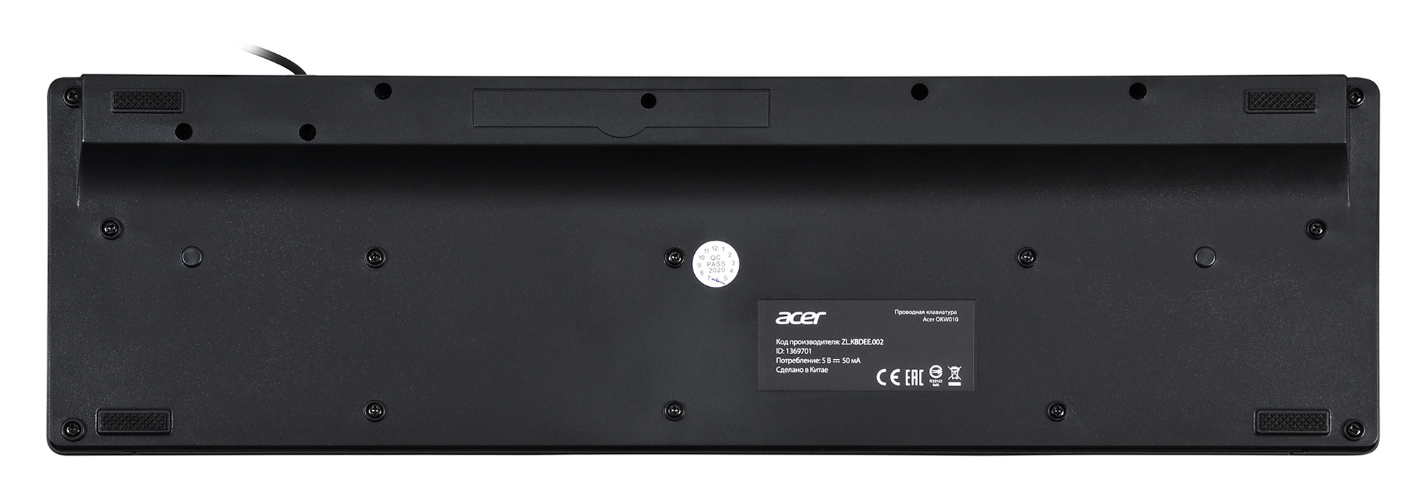 Acer OKW010 [ZL.KBDEE.002] Keyboard USB slim Multimedia black  Клавиатура проводная