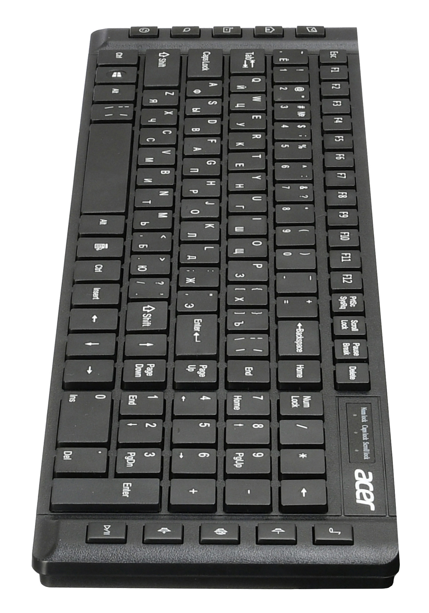 Acer OKW010 [ZL.KBDEE.002] Keyboard USB slim Multimedia black  Клавиатура проводная