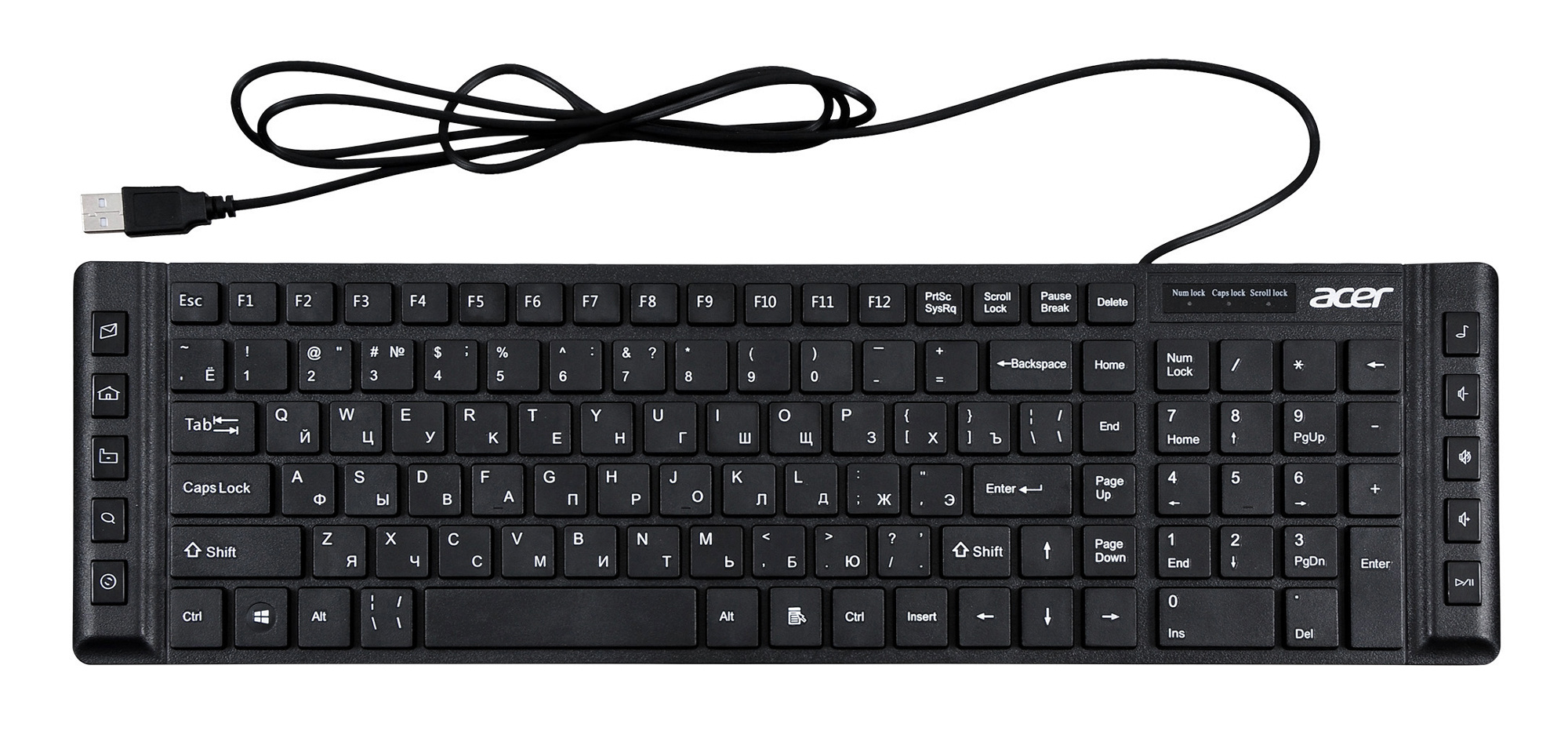 Acer OKW010 [ZL.KBDEE.002] Keyboard USB slim Multimedia black  Клавиатура проводная