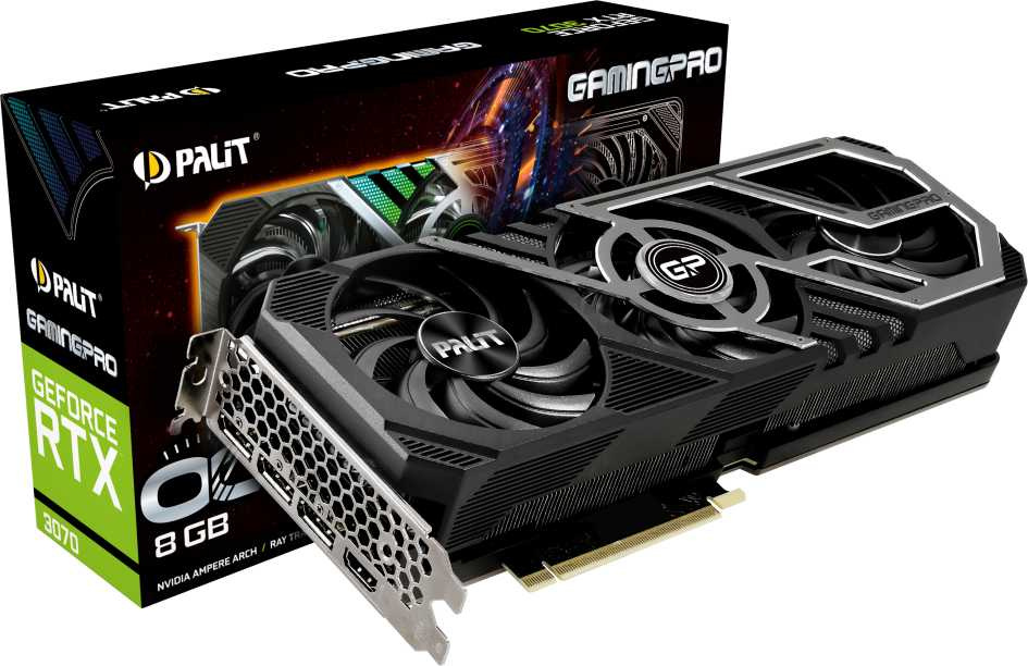 PALIT RTX 3070 8GB  GAMINGPRO ОС  GDDR6 256b, HDMI DPx3 [NE63070S19P2-1041A] RTL