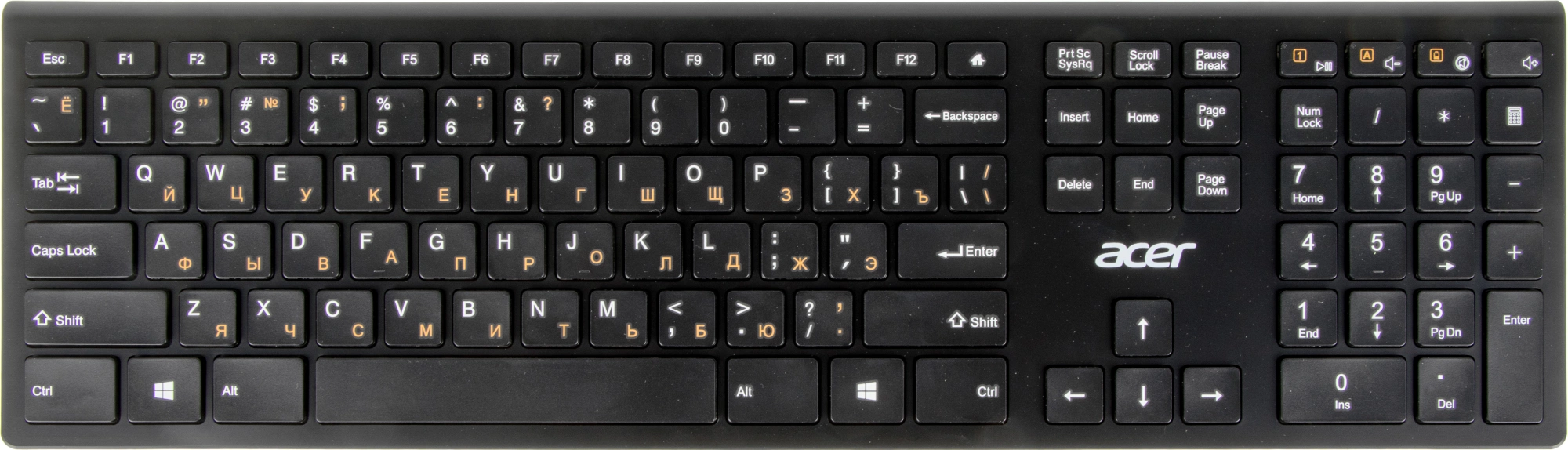 Acer OKR020 [ZL.KBDEE.004] wireless keyboard USB slim Multimedia black  Клавиатура беспроводная